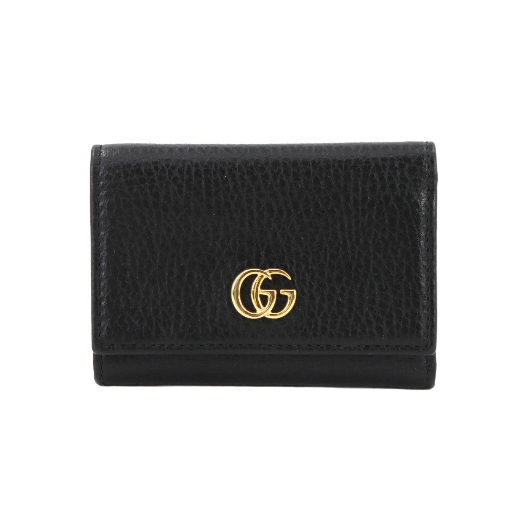 Gucci GG Marmont Medium Tri-fold Wallet in Black Leather (644407)