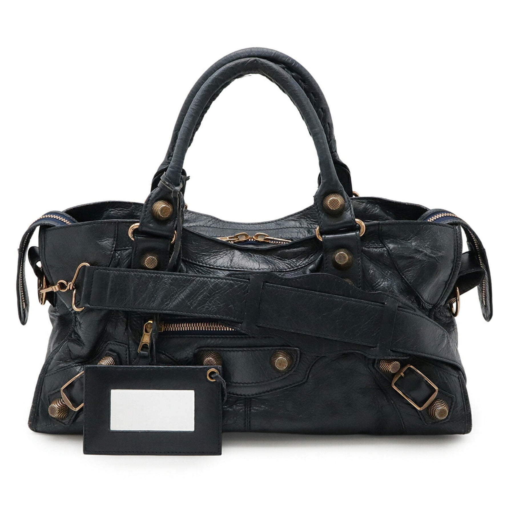 BALENCIAGA The Giant Part-Time Editor's Bag, Handbag/Shoulder Leather, Navy,