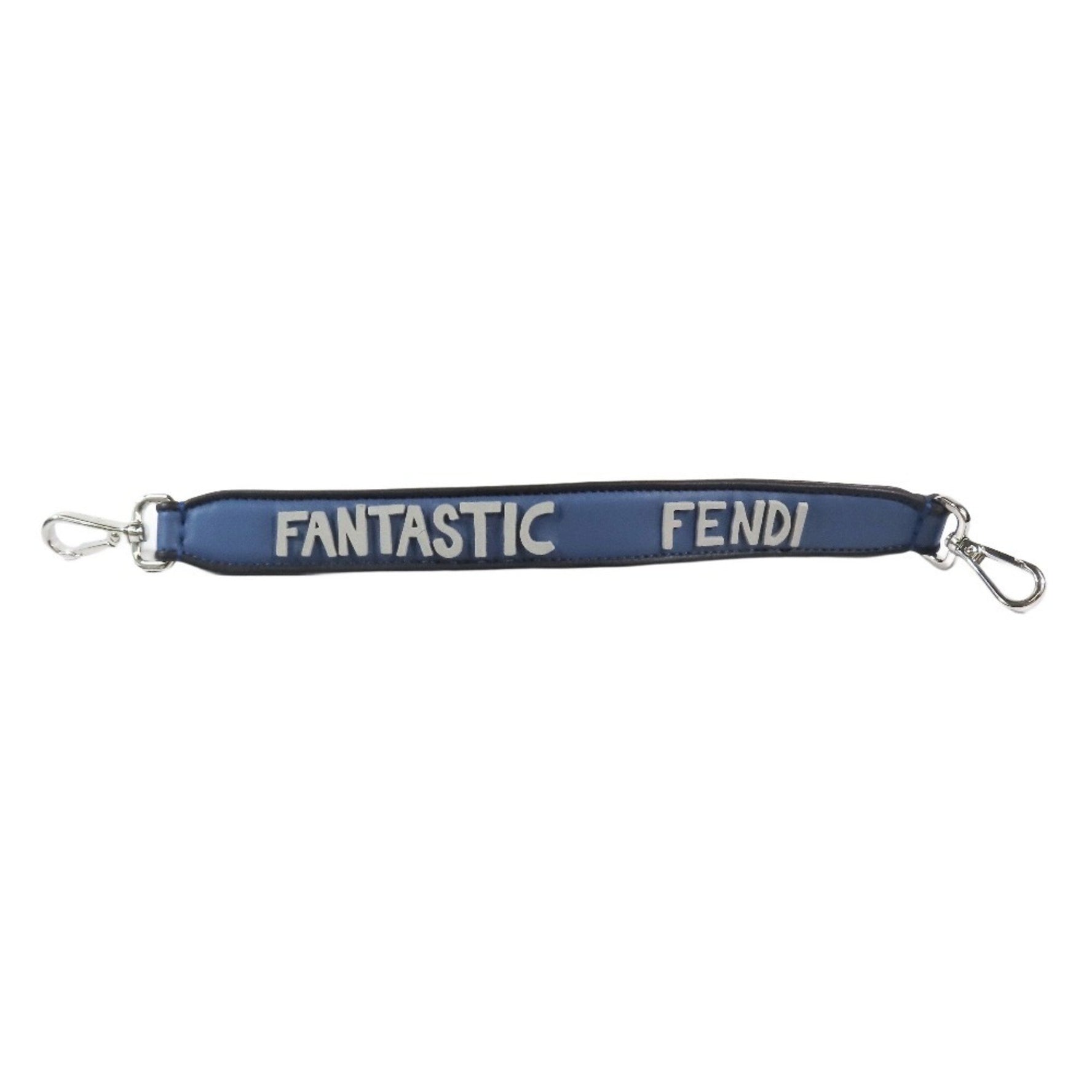 FENDI STRAP YOU Bag Handle Accessory FANTASTIC Logo Leather Rubber Blue Grey Men Women