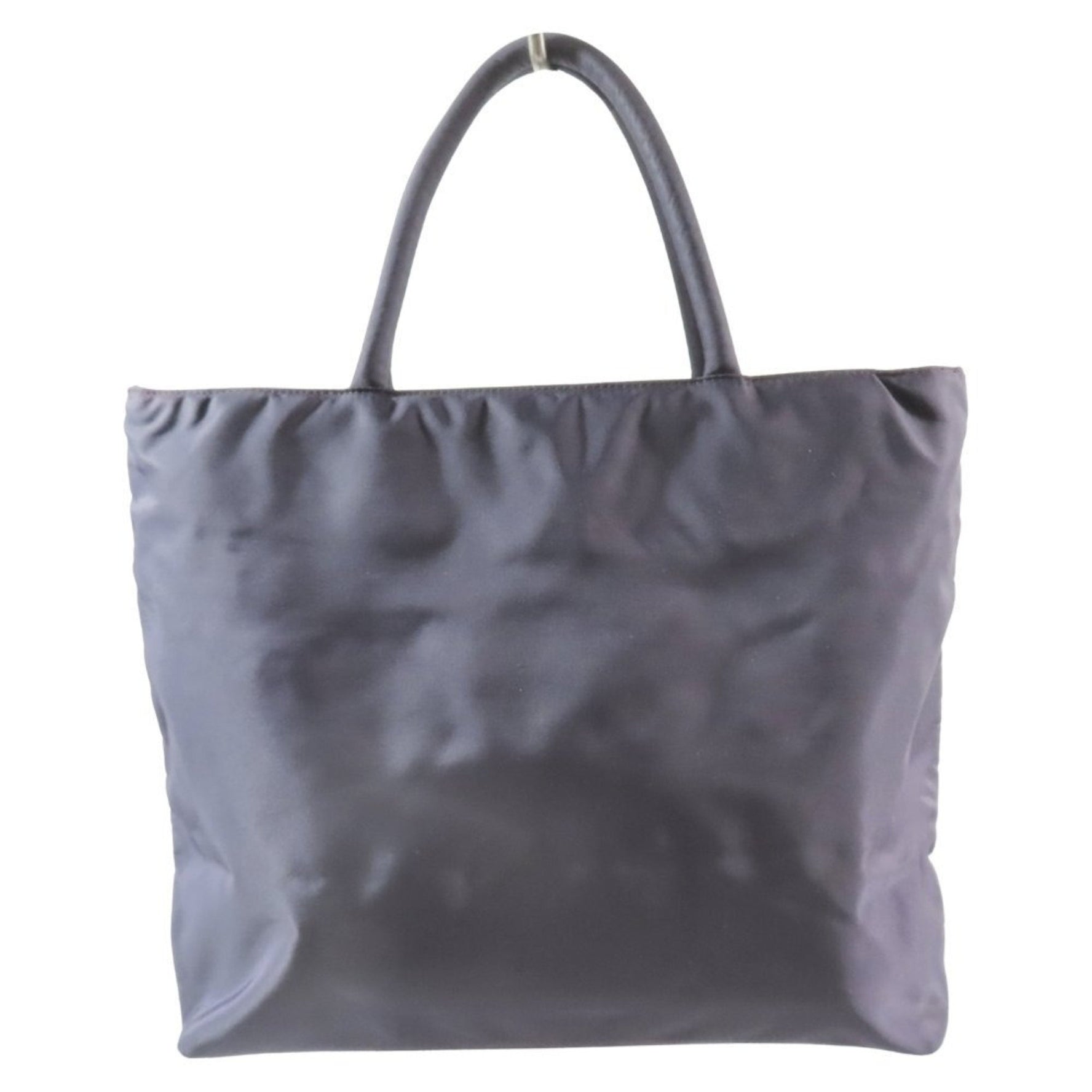 PRADA Triangle Logo Tessuto Nylon Tote Handbag with Plate, Blue