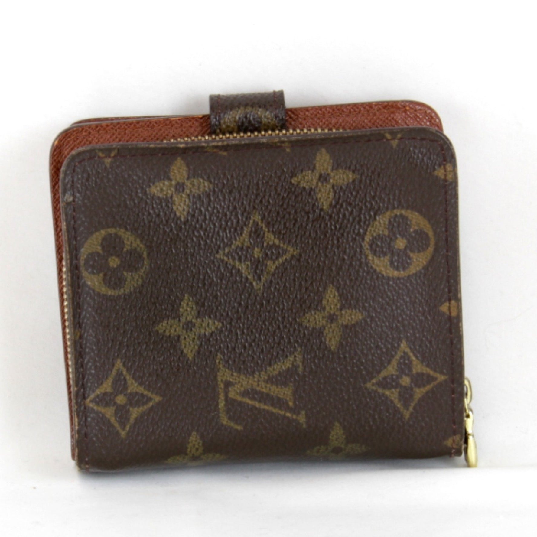 LOUIS VUITTON Louis Vuitton Compact Zip Bi-fold Wallet Monogram Canvas Brown Women's