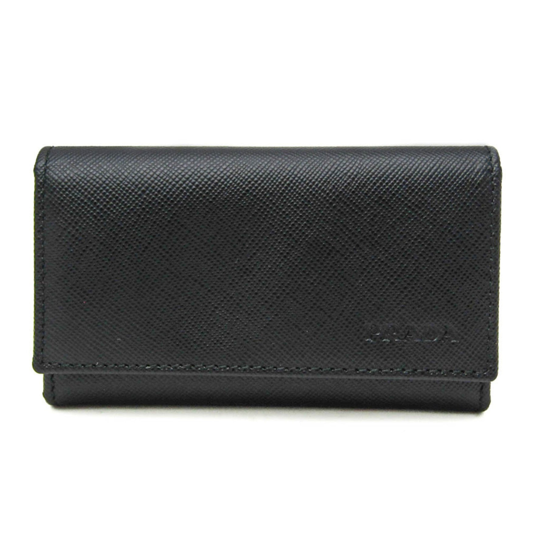 Prada Saffiano 2M0025 Men,Women Leather Key Case Black