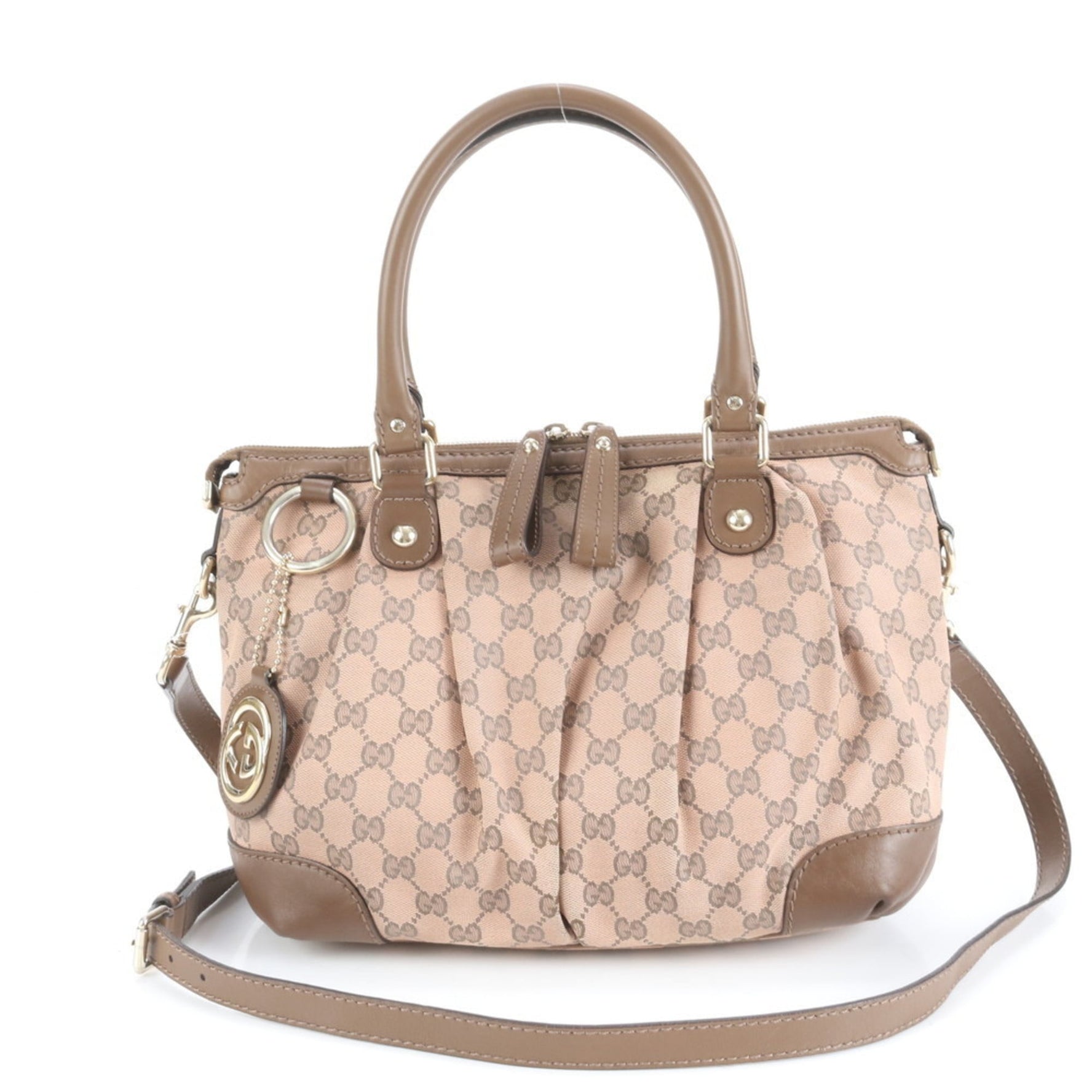 Gucci GG Canvas Sukey Leather Shoulder Bag