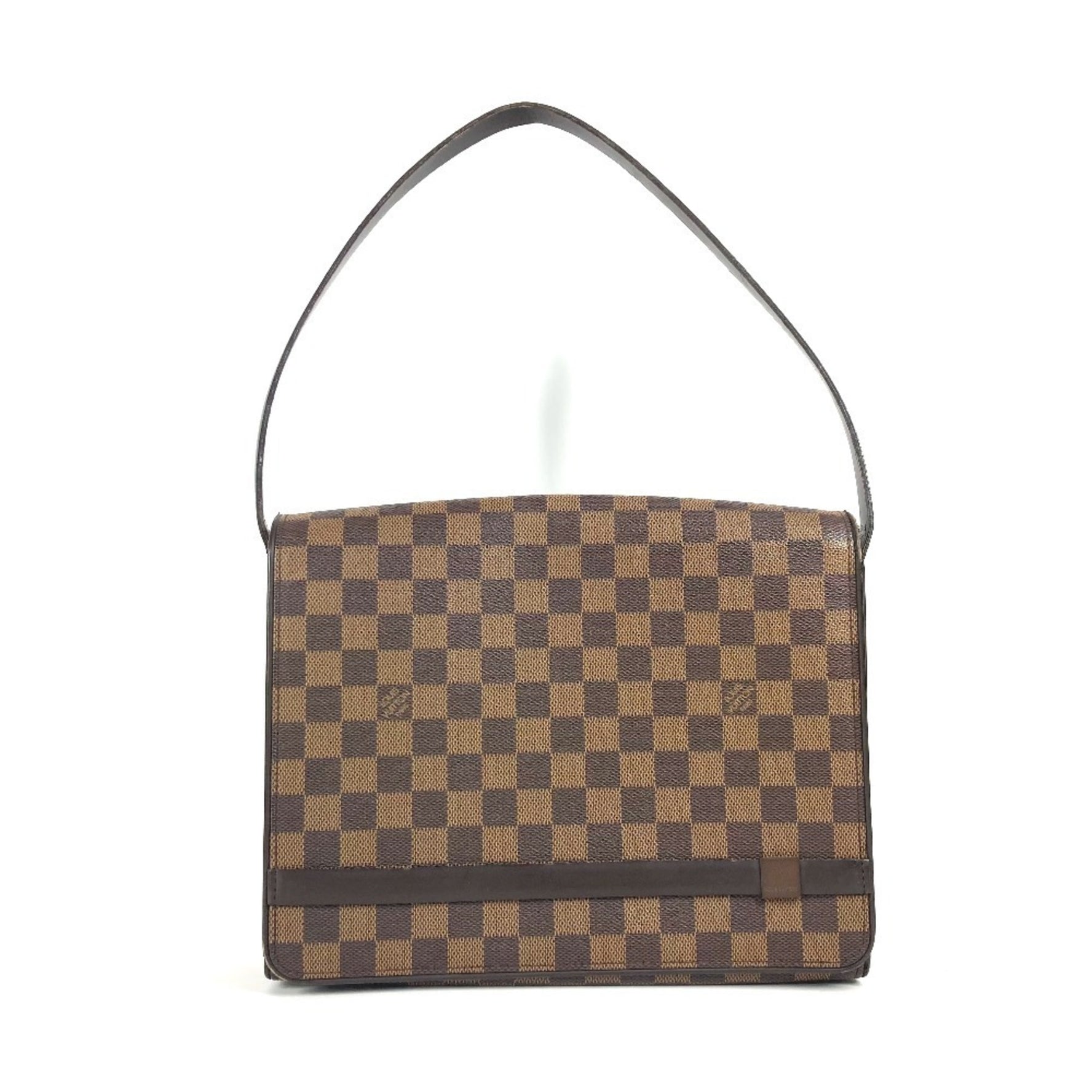 Louis Vuitton Damier Tribeca Carre Shoulder Tote Bag Flap Canvas Ebene Brown