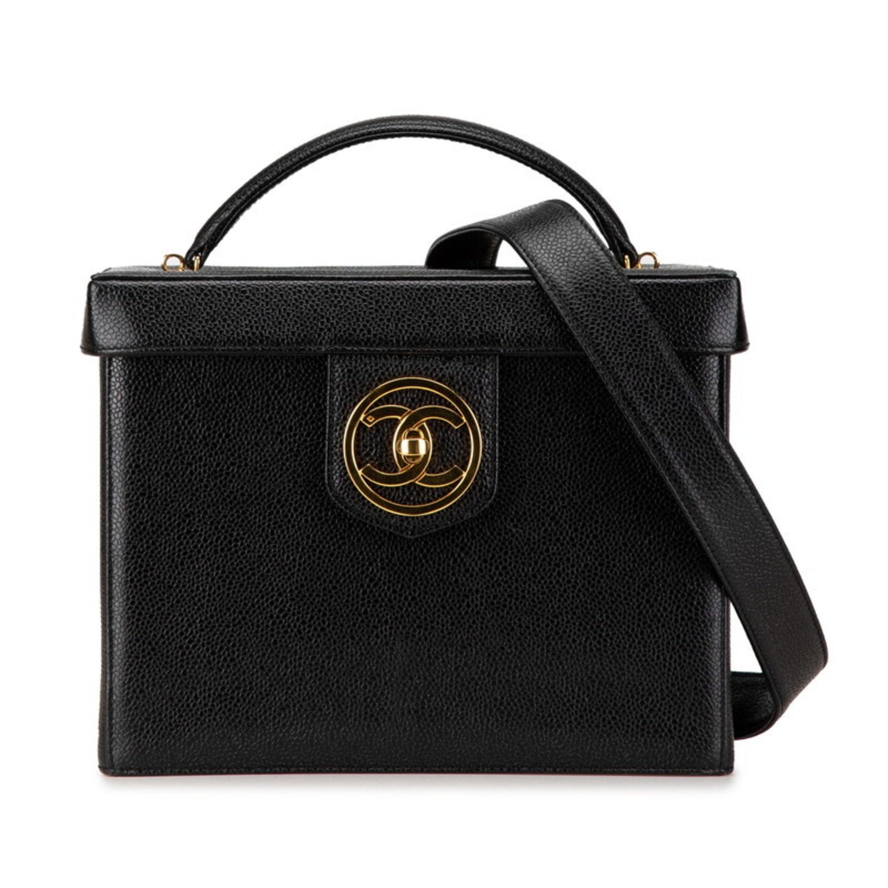 Chanel Coco Mark Vanity Bag Shoulder Caviar Skin