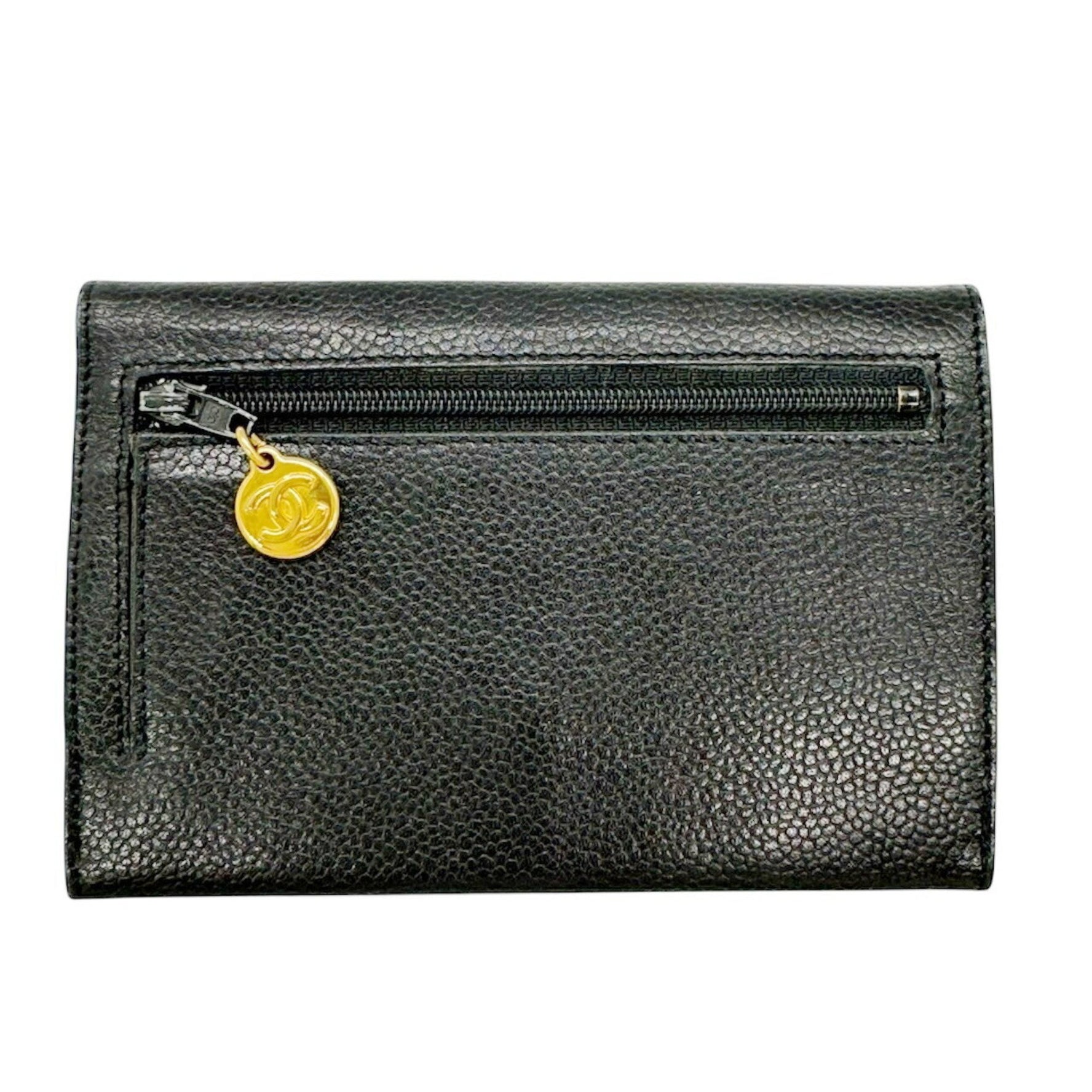 CHANEL Caviar Leather Bi-fold Wallet in Wallet/Coin Case, Business Card No. 4, Women's/Men's