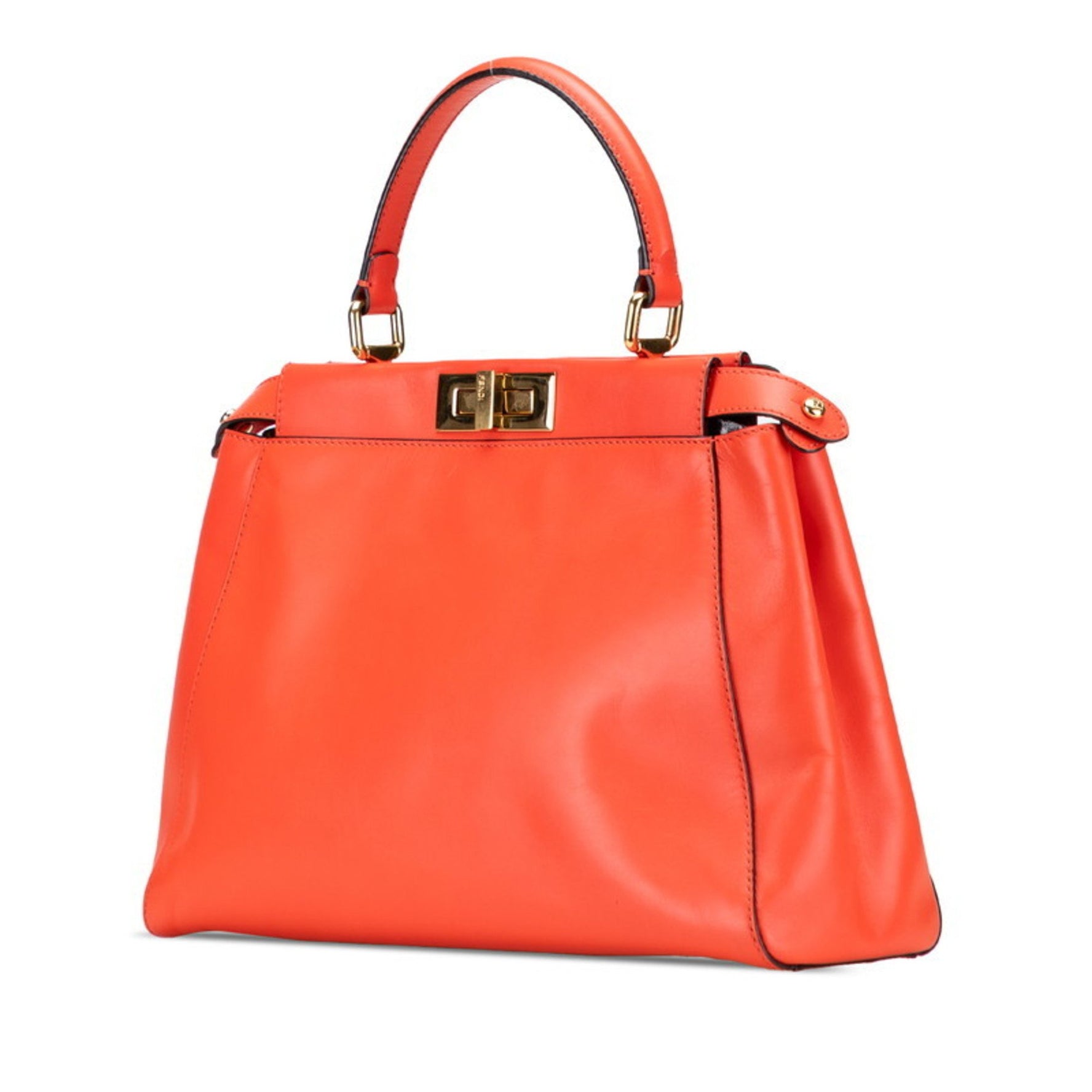 Fendi Peekaboo Medium Handbag/Shoulder Bag Red Leather