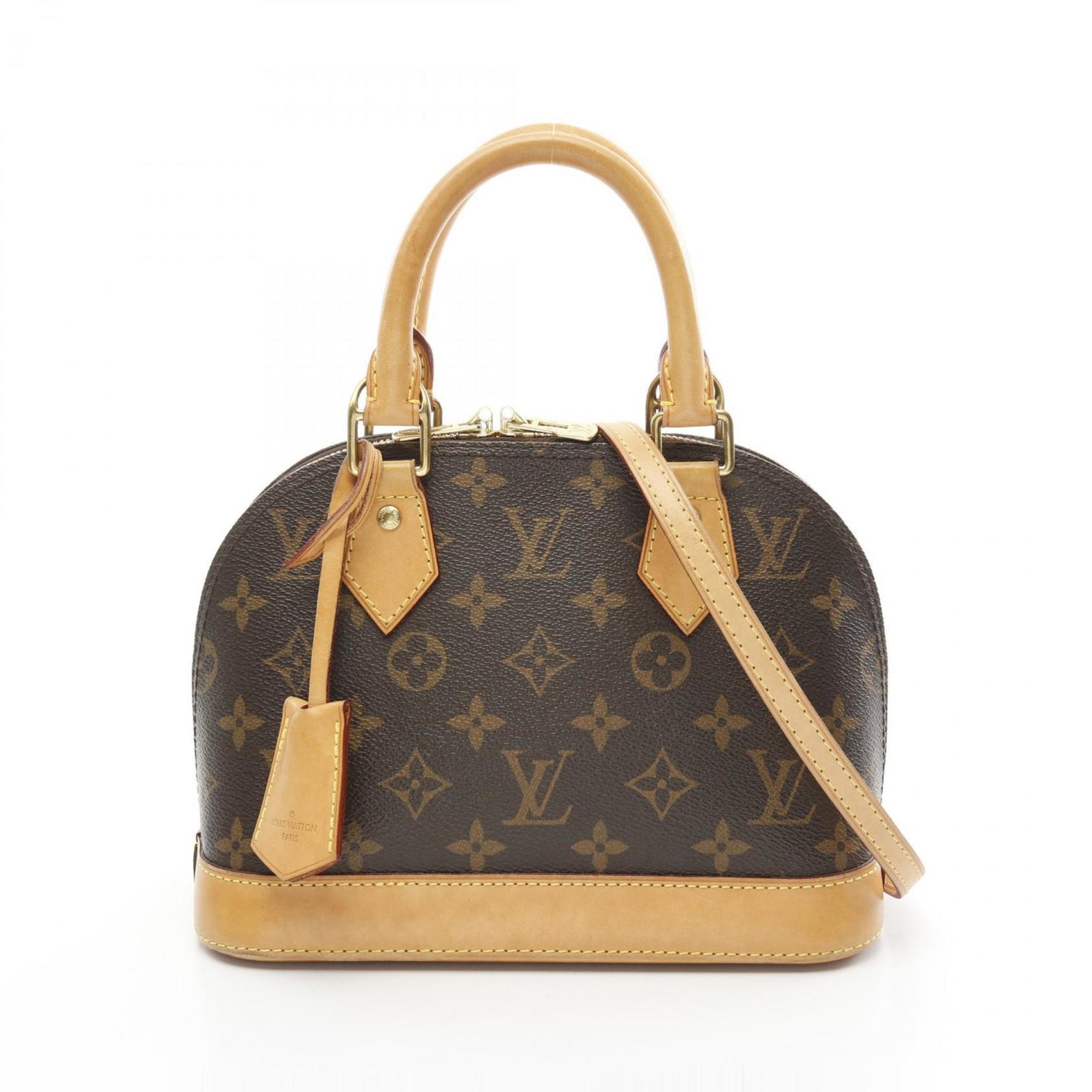 Louis Vuitton Alma BB Monogram Handbag Coated Canvas Leather