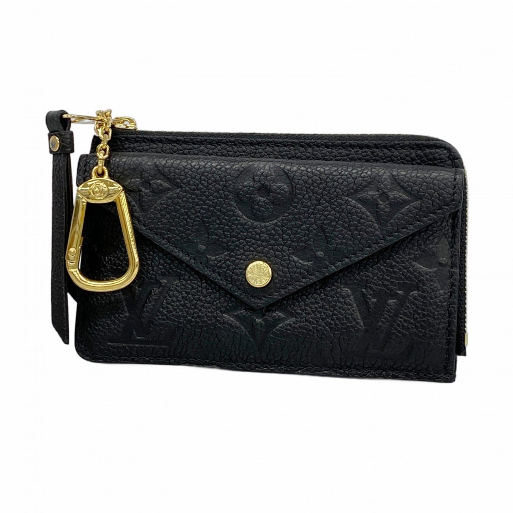 Louis Vuitton Monogram Empreinte Porte Carte Recto Verso Wallet/Coin Case M69421 Noir Women's