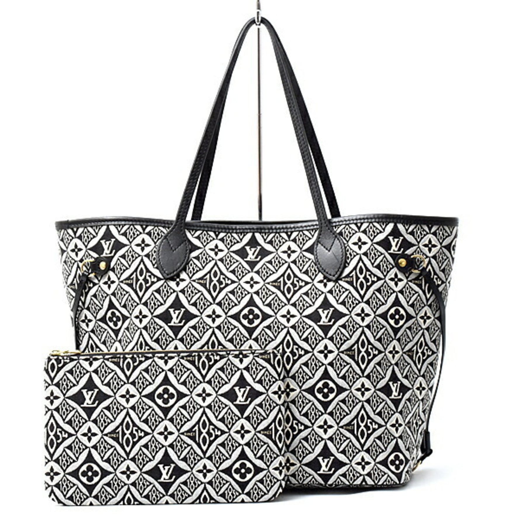 Louis Vuitton Monogram Jacquard Neverfull MM Tote Bag Grey Black