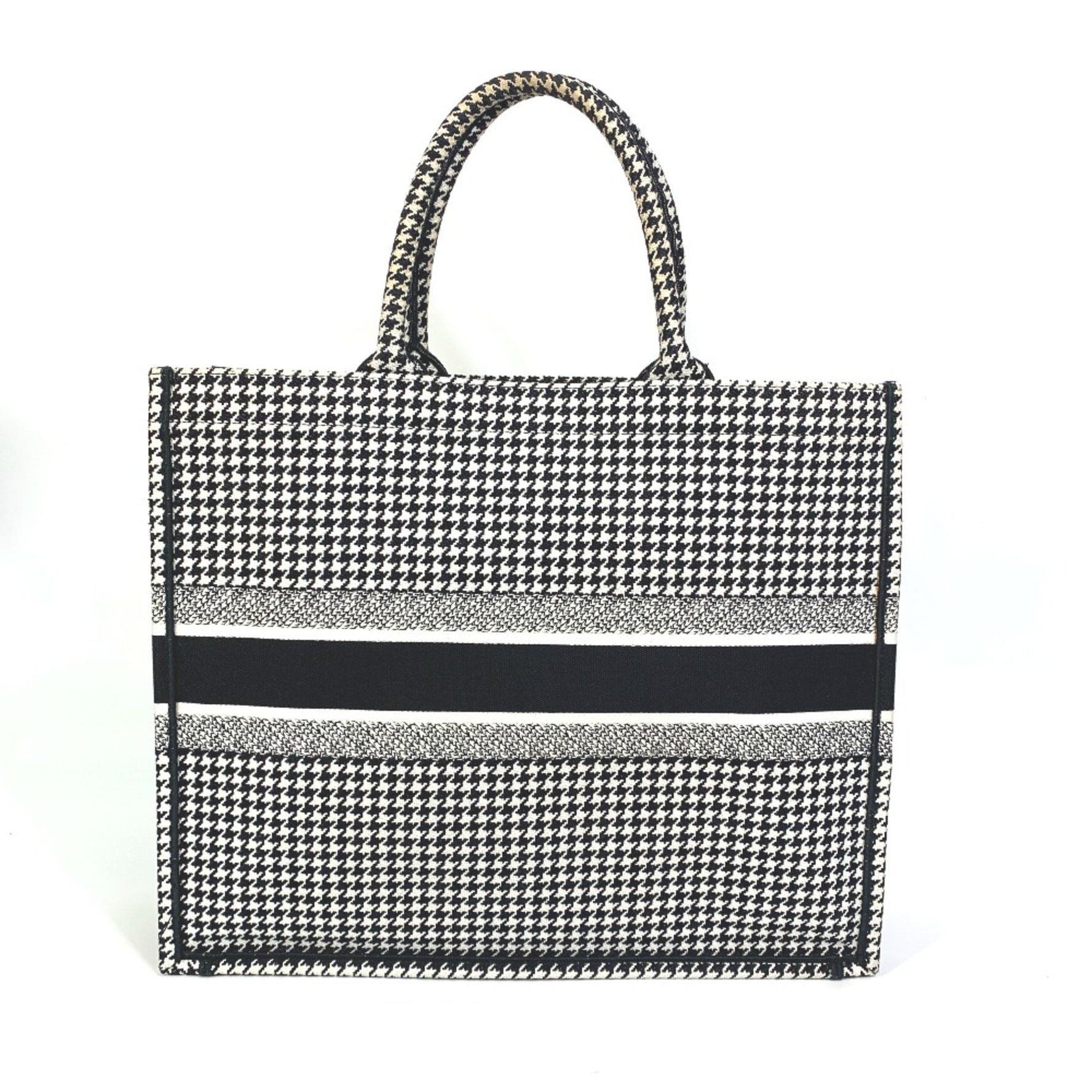 Christian Dior Houndstooth Shoulder Bag bag book tote Tote Bag White/Black