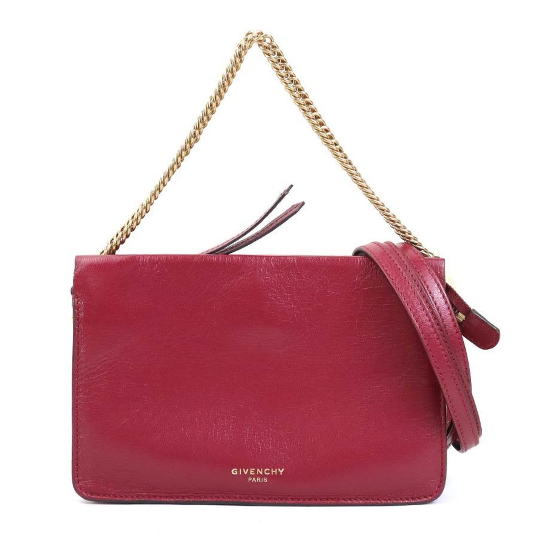 Givenchy shoulder bag in leather and suede wine red red