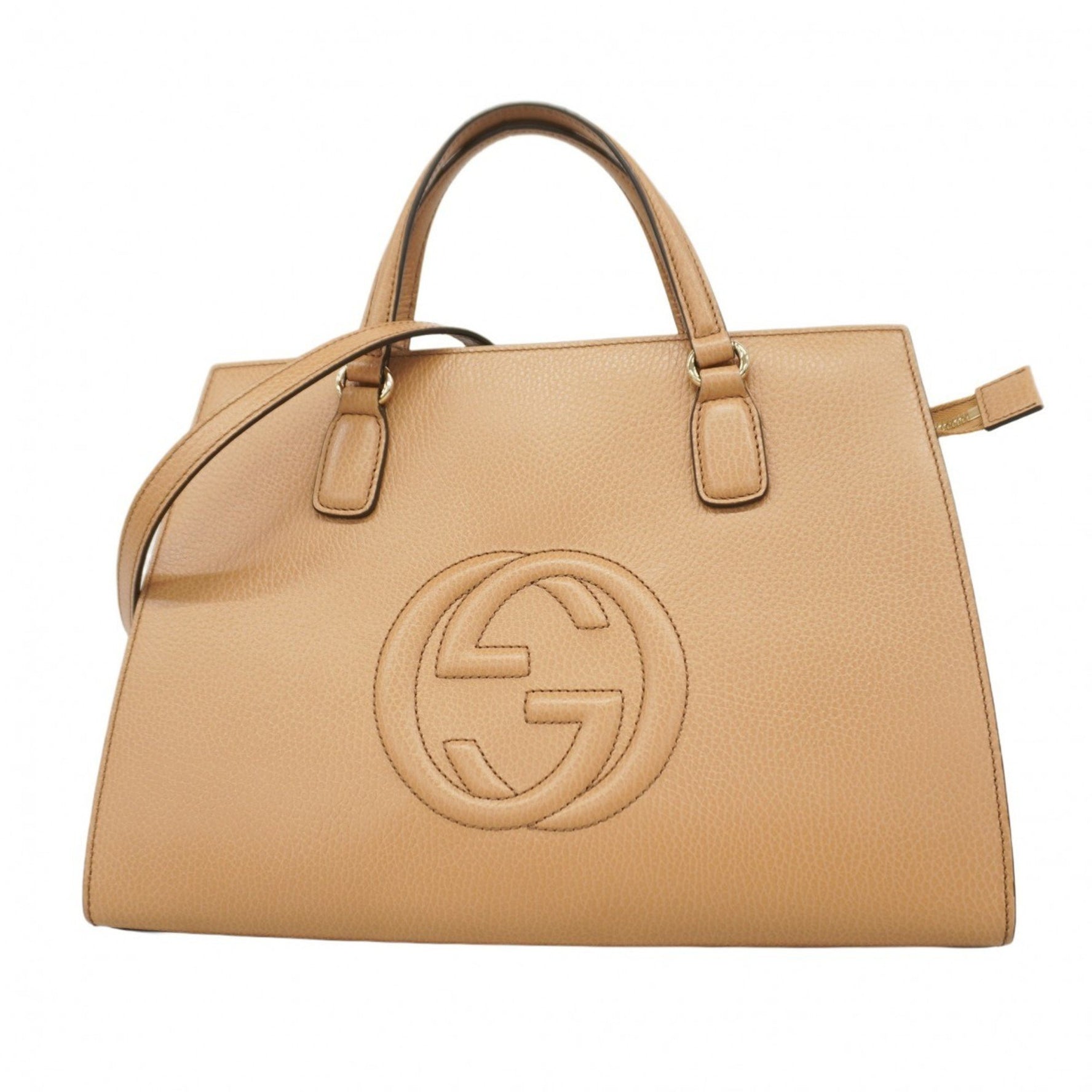 Gucci Interlocking G Handbag Leather Champagne Bag