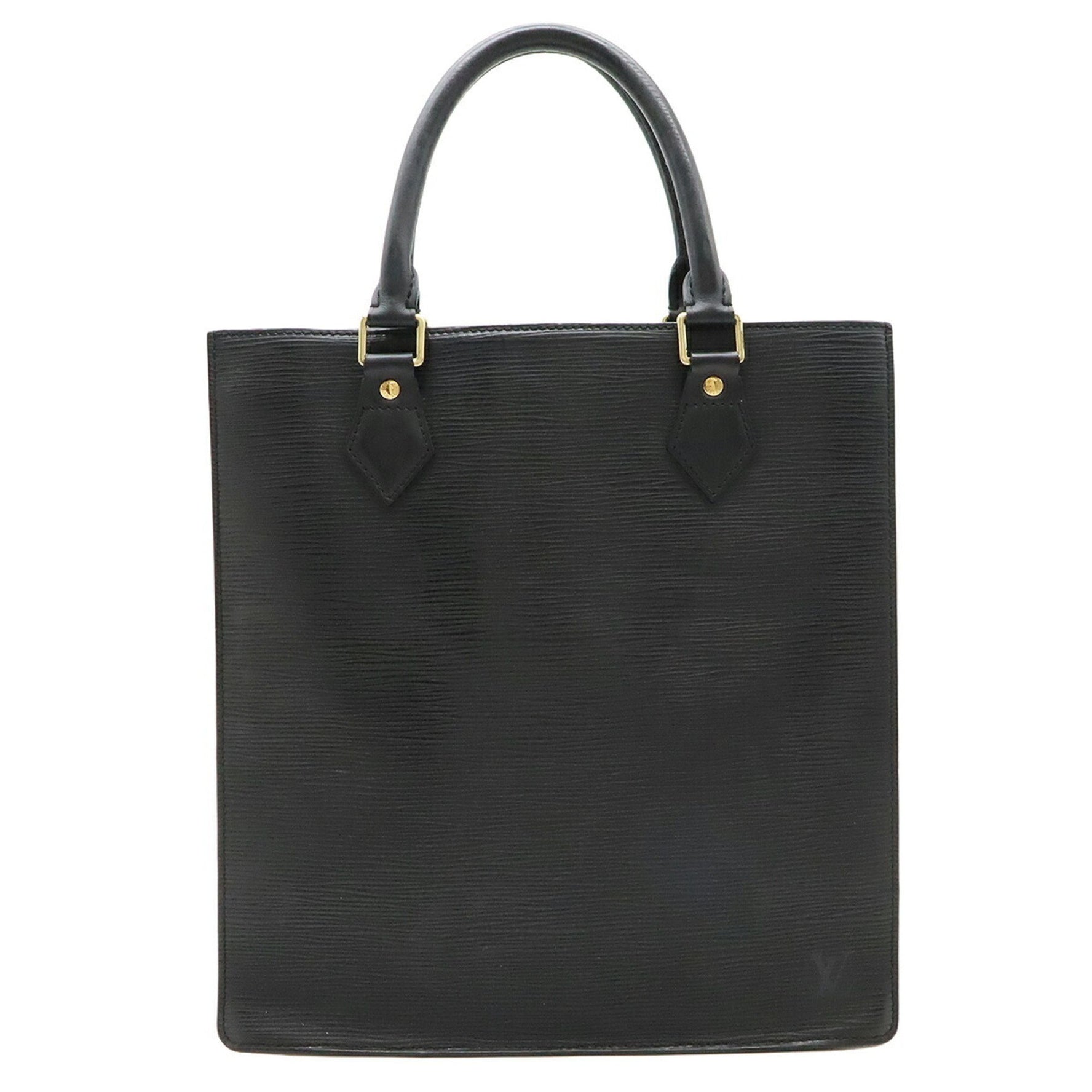 Louis Vuitton Epi Sac Plat PM Tote Bag, Square Leather, Noir Black