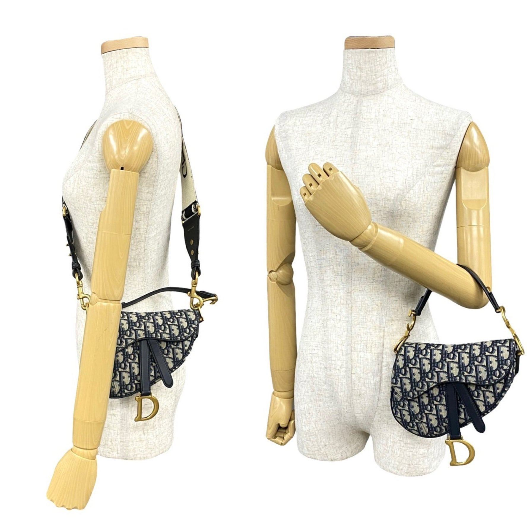 Christian Dior Saddle Bag Oblique Trotter Leather Shoulder Bag/Handbag