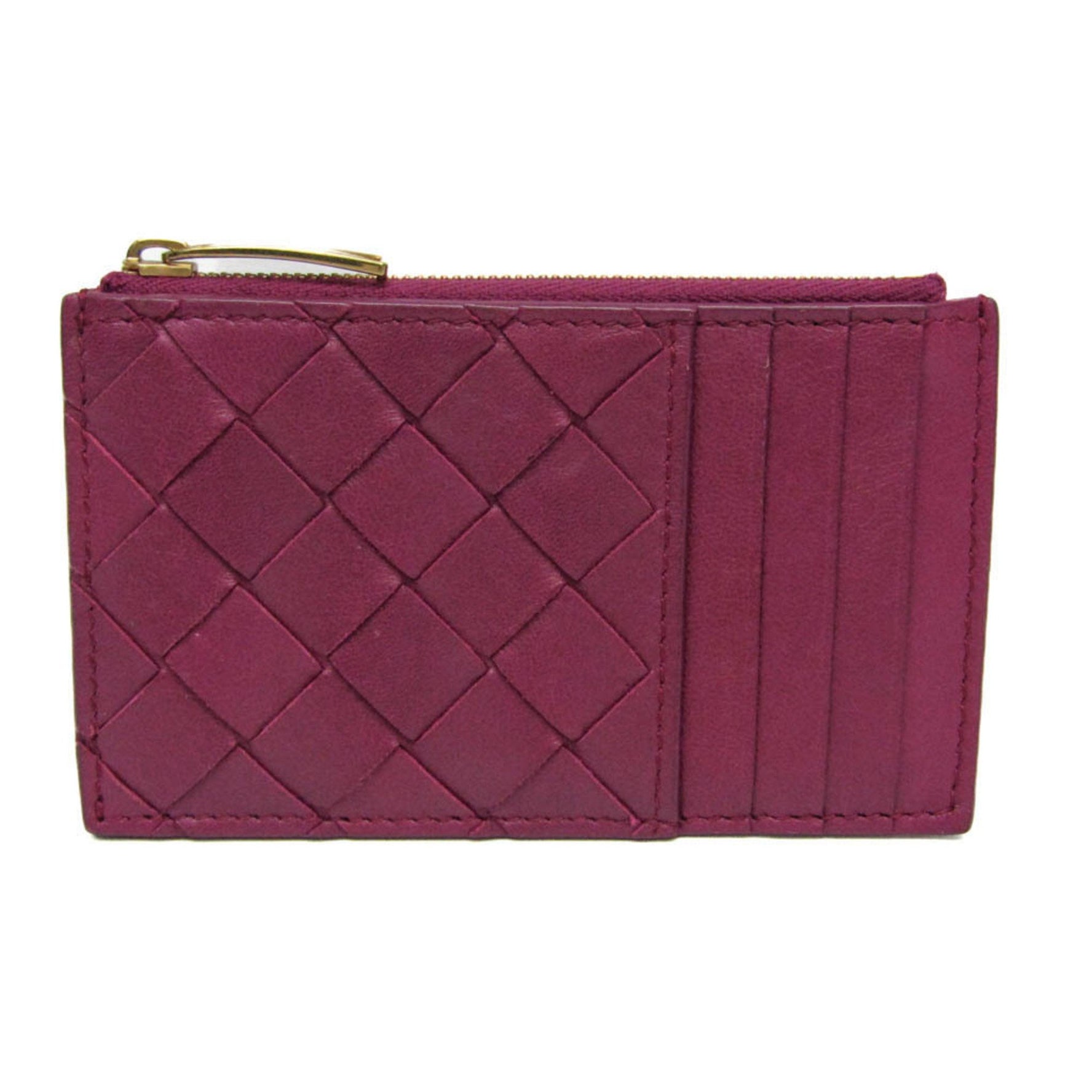 Bottega Veneta Intrecciato Coin Card Case Women's Leather Coin Purse/coin Case Purple