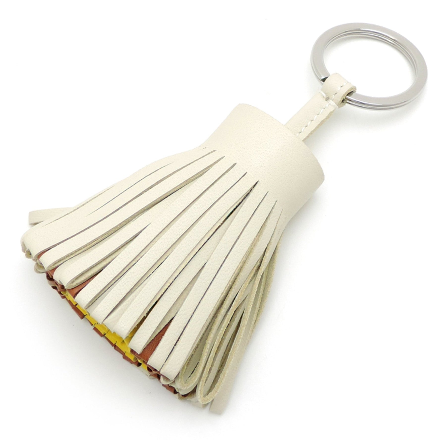 Hermes Hermès Carmen Tricolore Silver Hardware W Stamp 2024 Women's/Men's Annu Milo Nata Keychain (White)