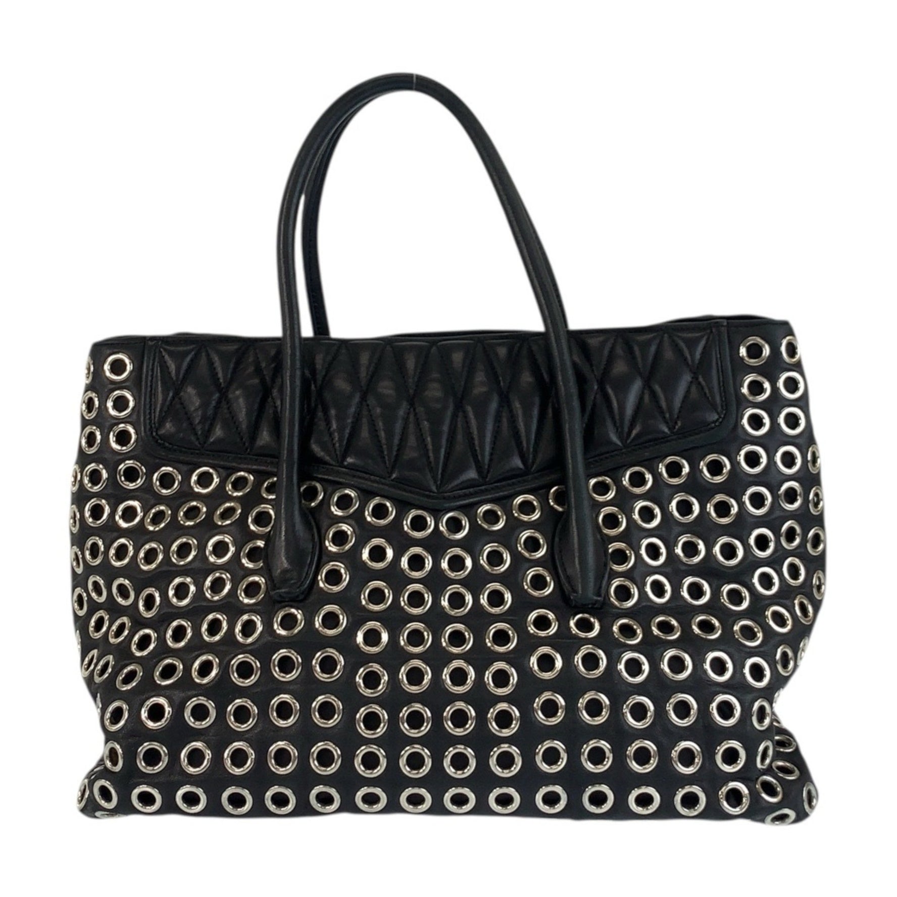 Miu Miu Miu Biker Punching Leather Tote Bag Shoulder