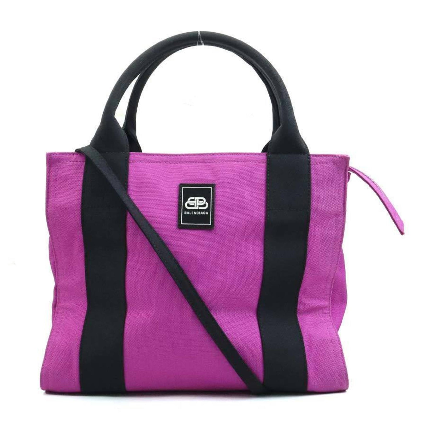 Balenciaga Handbag Shoulder Bag Canvas Purple Black