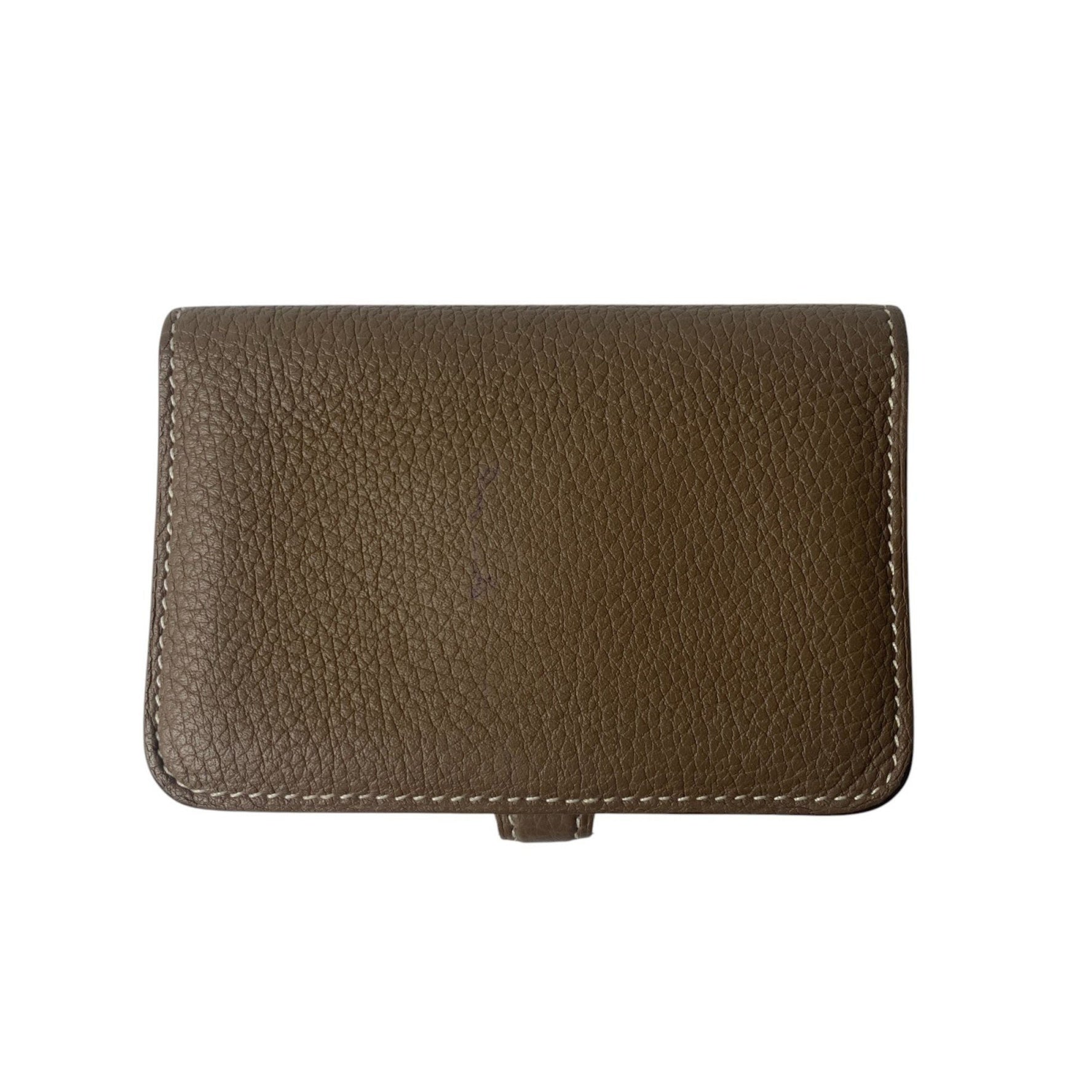 Hermes Hermès Dogon Card Case, Etoupe Leather, Taurillon Z Stamp
