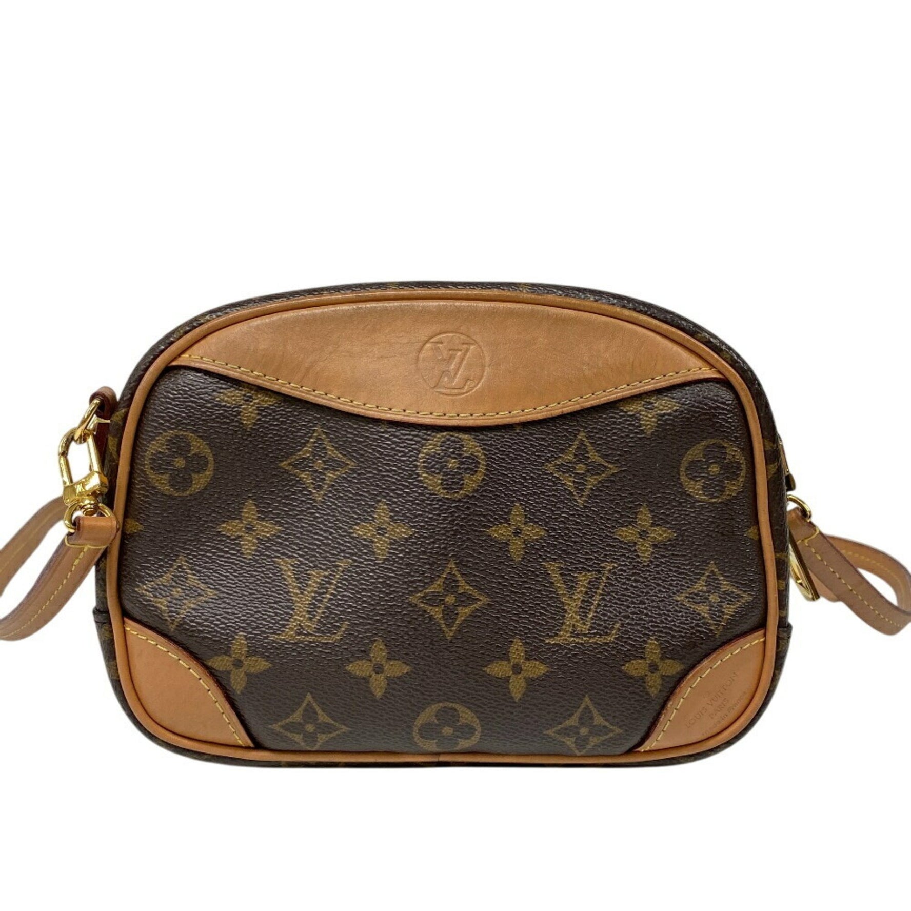 Louis Vuitton Deauville Mini Monogram Shoulder Bag Brown