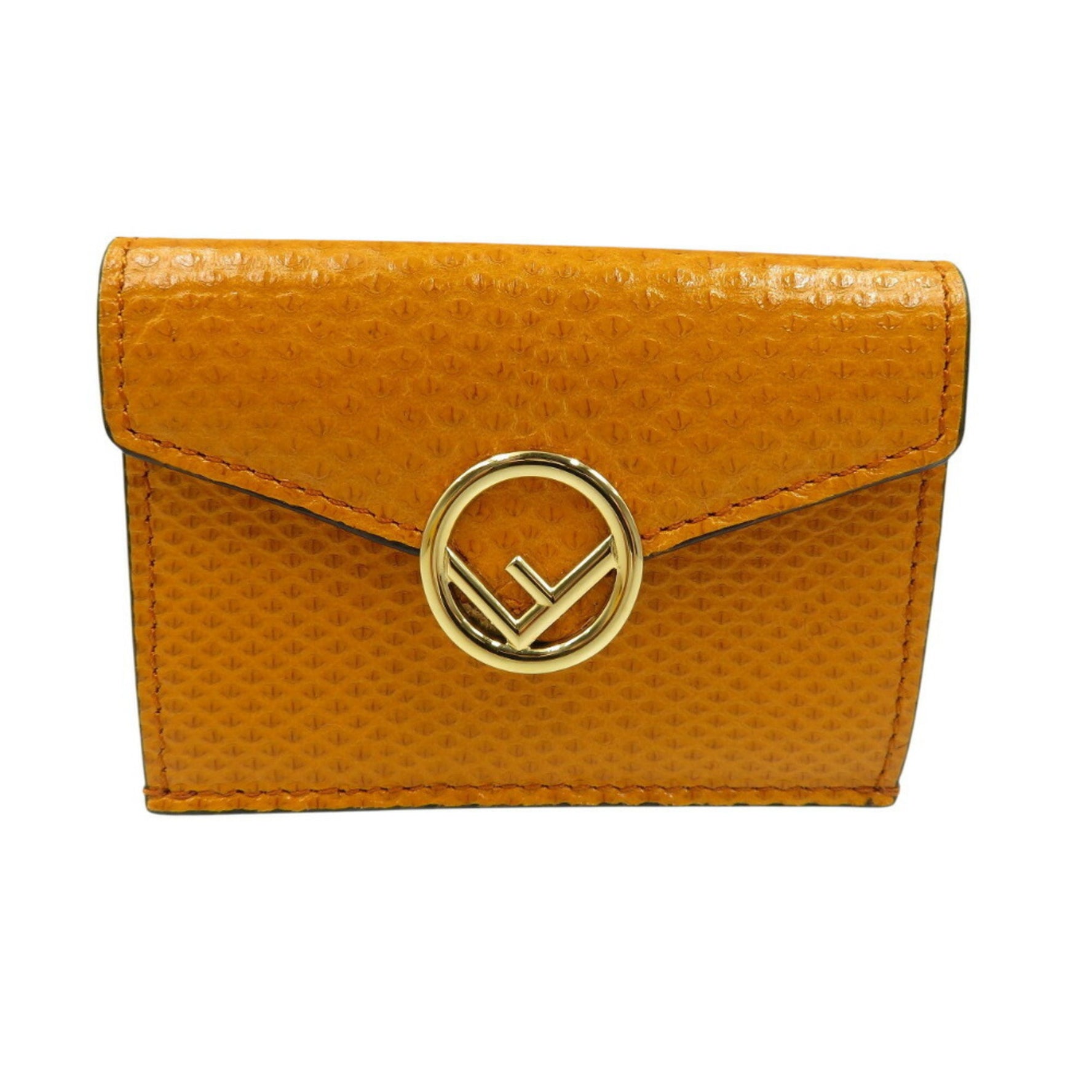 Fendi Fiz Karung Leather Tri-fold Wallet