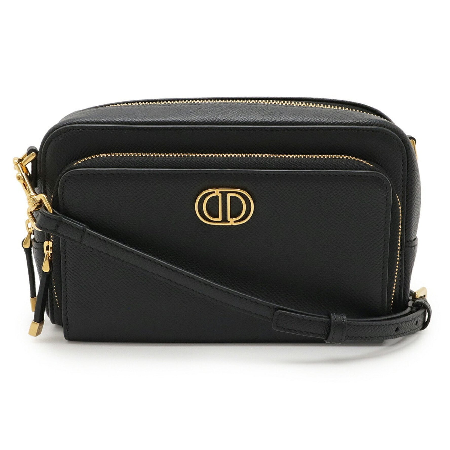 Christian Dior Caro Double Pouch Shoulder Bag in Leather