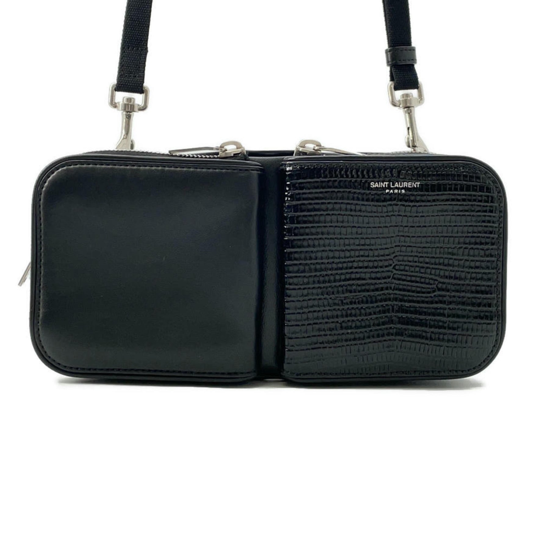 Saint Laurent shoulder bag embossed leather SAINT LAURENT PARIS black