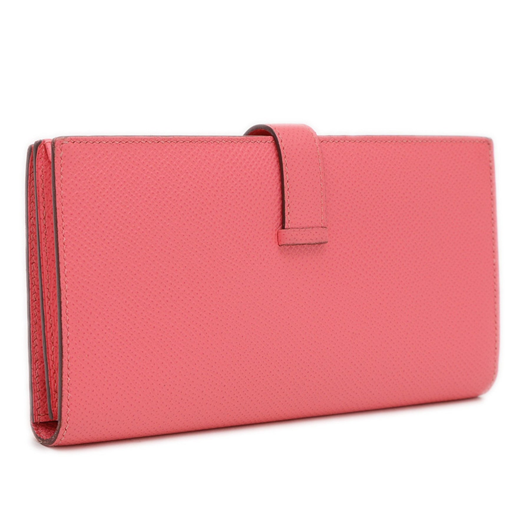 Hermes Hermès Bearn Soufflet Long Wallet, Epson Rose Azalee, Silver Hardware, D Stamp