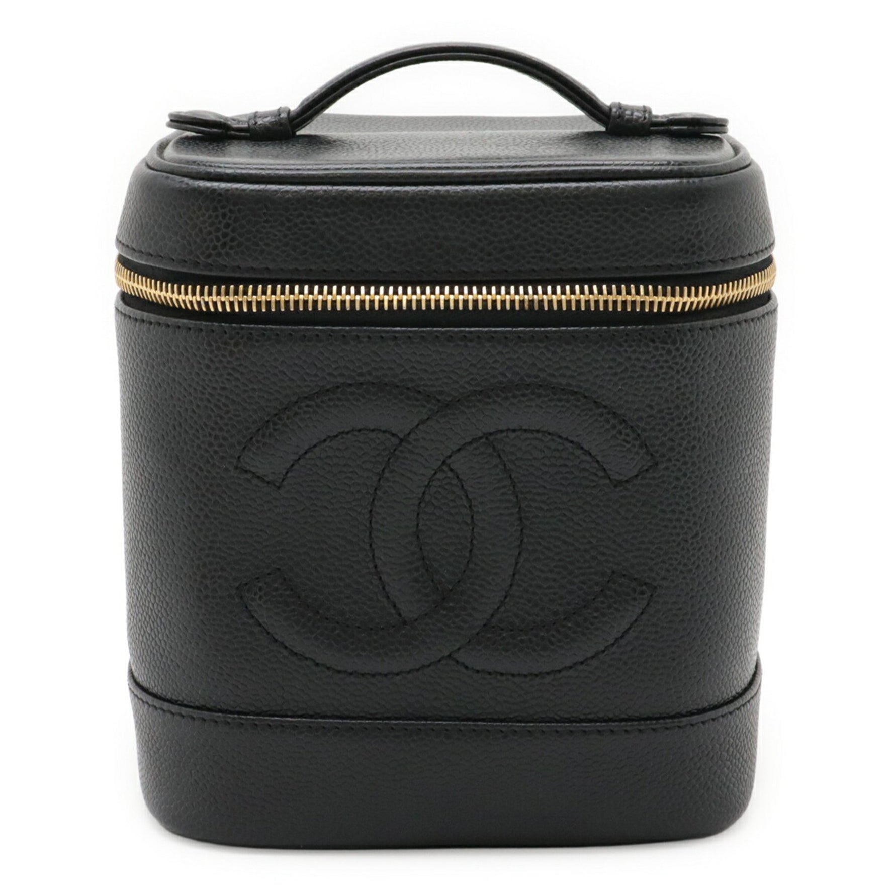 CHANEL Coco Mark Vanity Bag, Handbag, Pouch, Caviar Leather