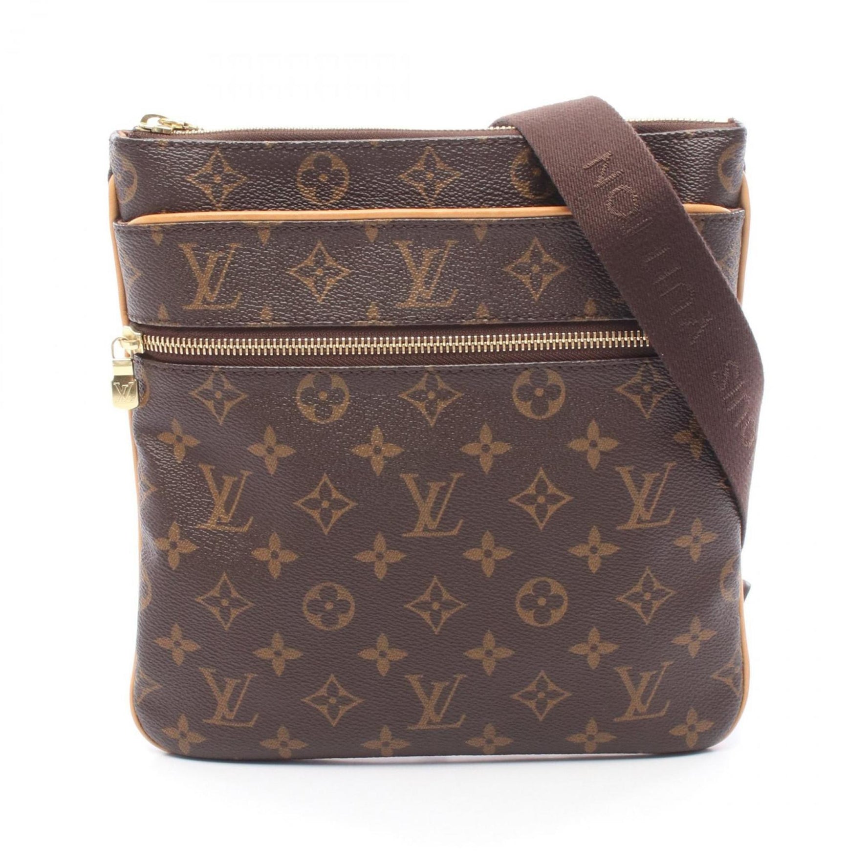 Louis Vuitton Valmy Pochette Shoulder Bag in Coated Canvas and Leather with Monogram Design, Brown