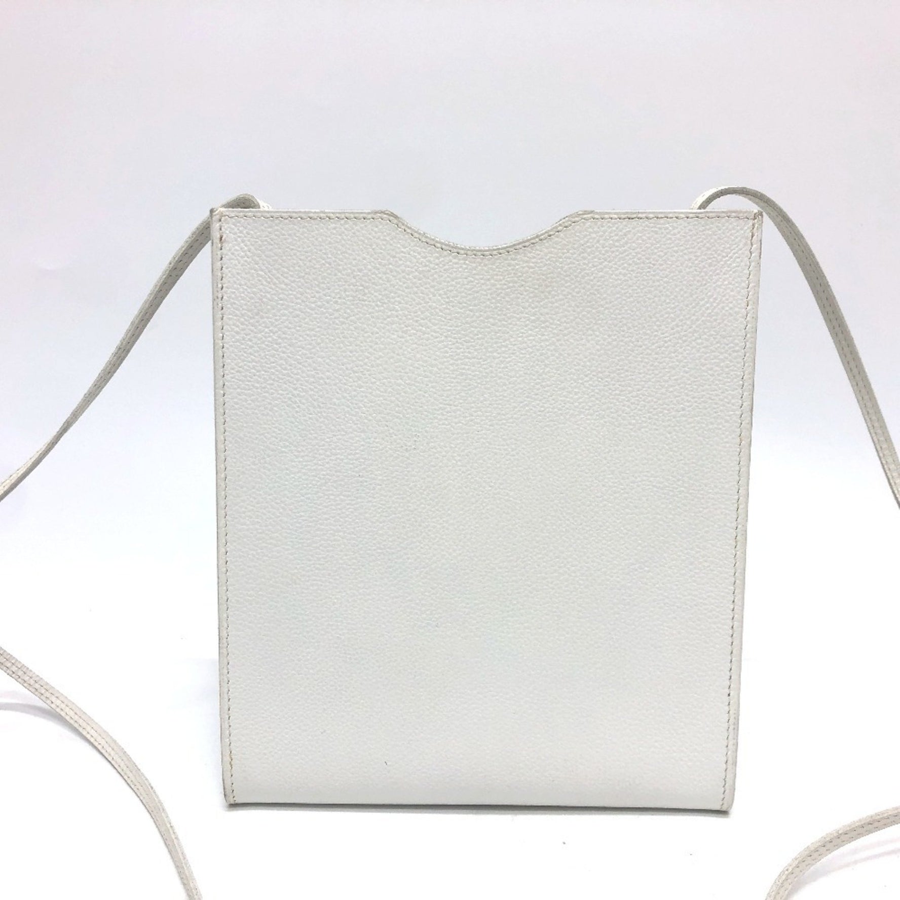 HERMES Onimetu Pochette Shoulder Bag Leather Women's White