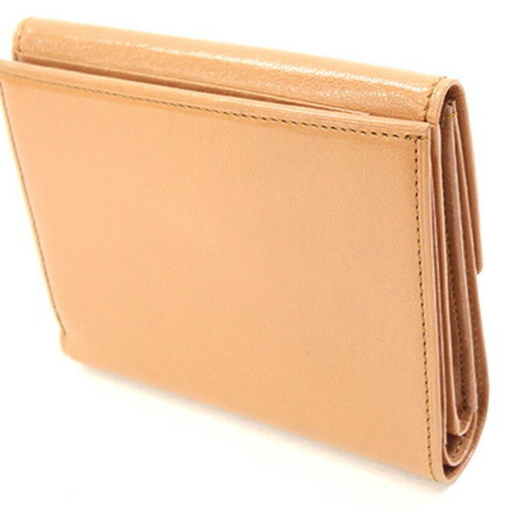 Burberry Double Wallet, Dark Beige Leather Compact Double-Sided