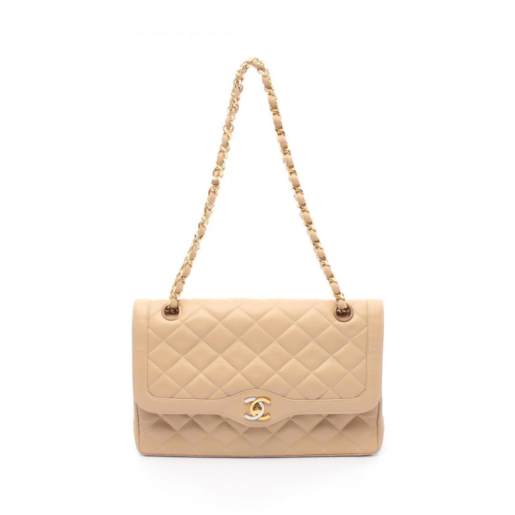 CHANEL Matelasse Paris Limited Edition Double Flap Shoulder Bag in Lambskin