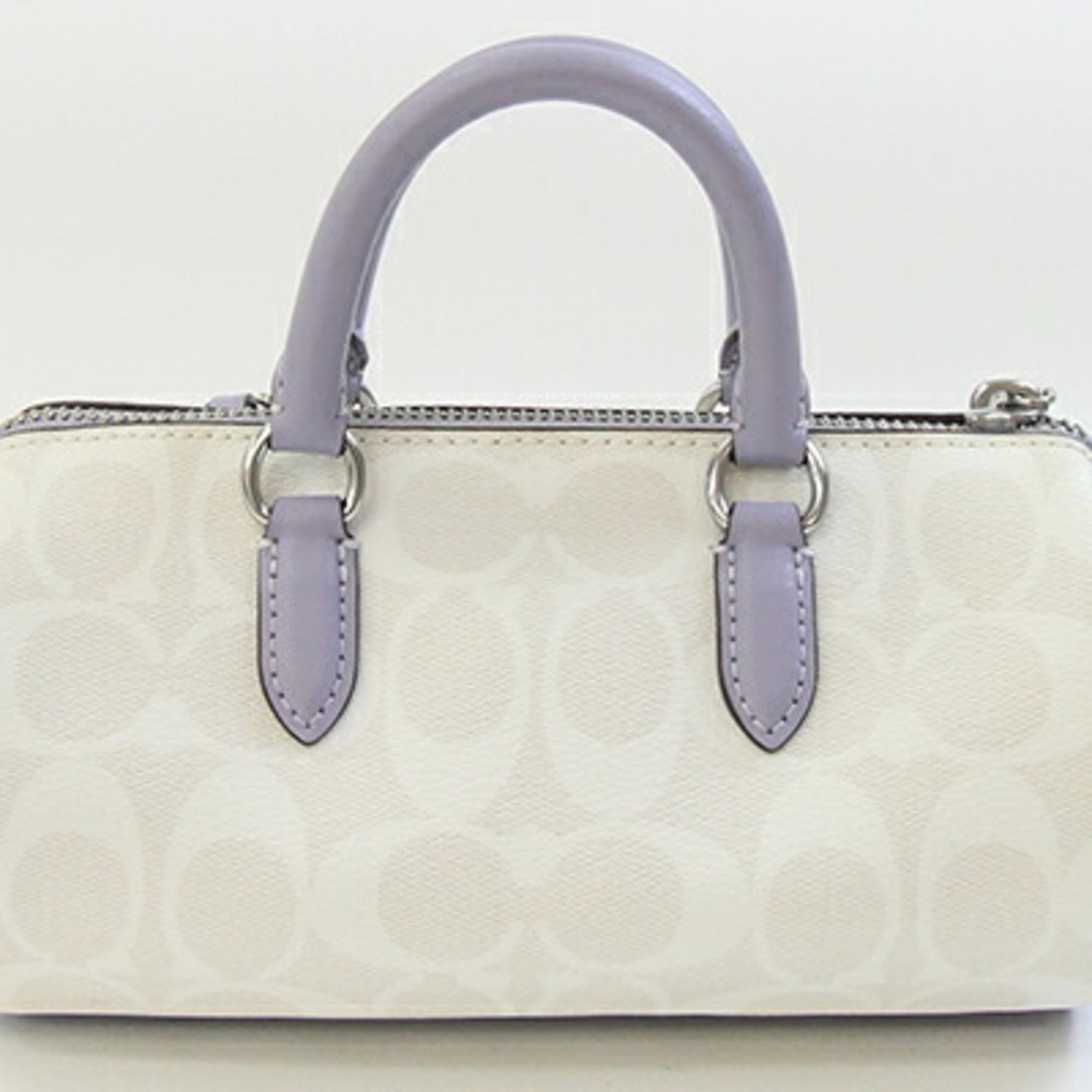 Coach Signature Lacy Handbag Lavender PVC Leather Tassel Crossbody Bag