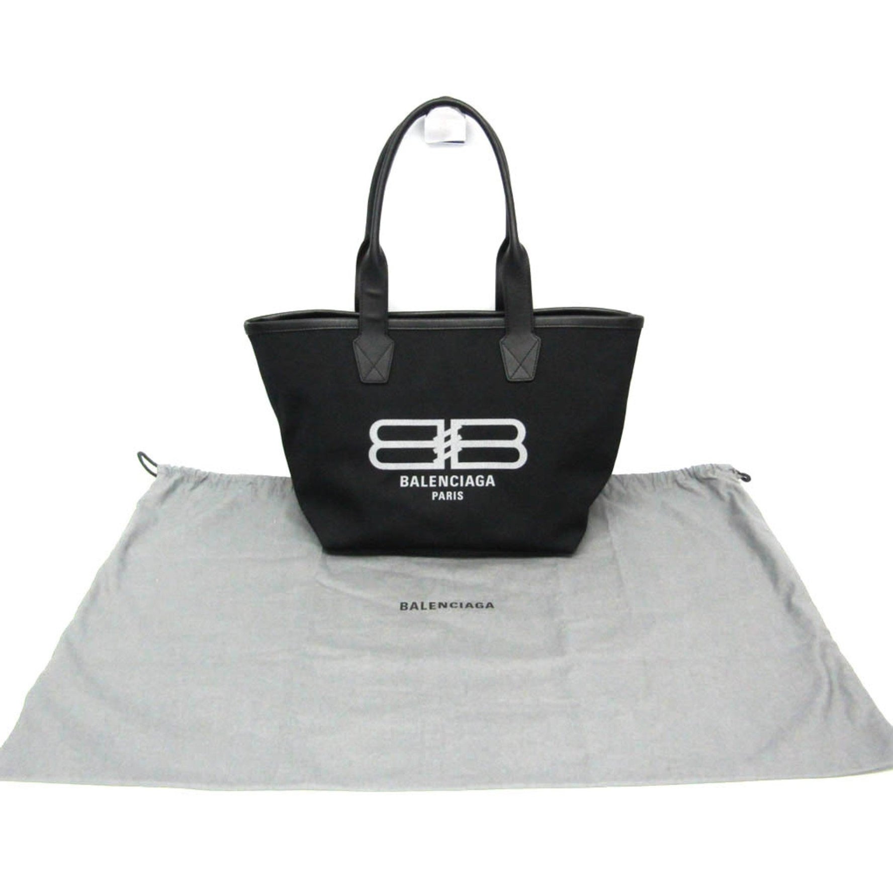 Balenciaga Jumbo Small Men,Women Canvas,Leather Tote Bag Black,Off-white