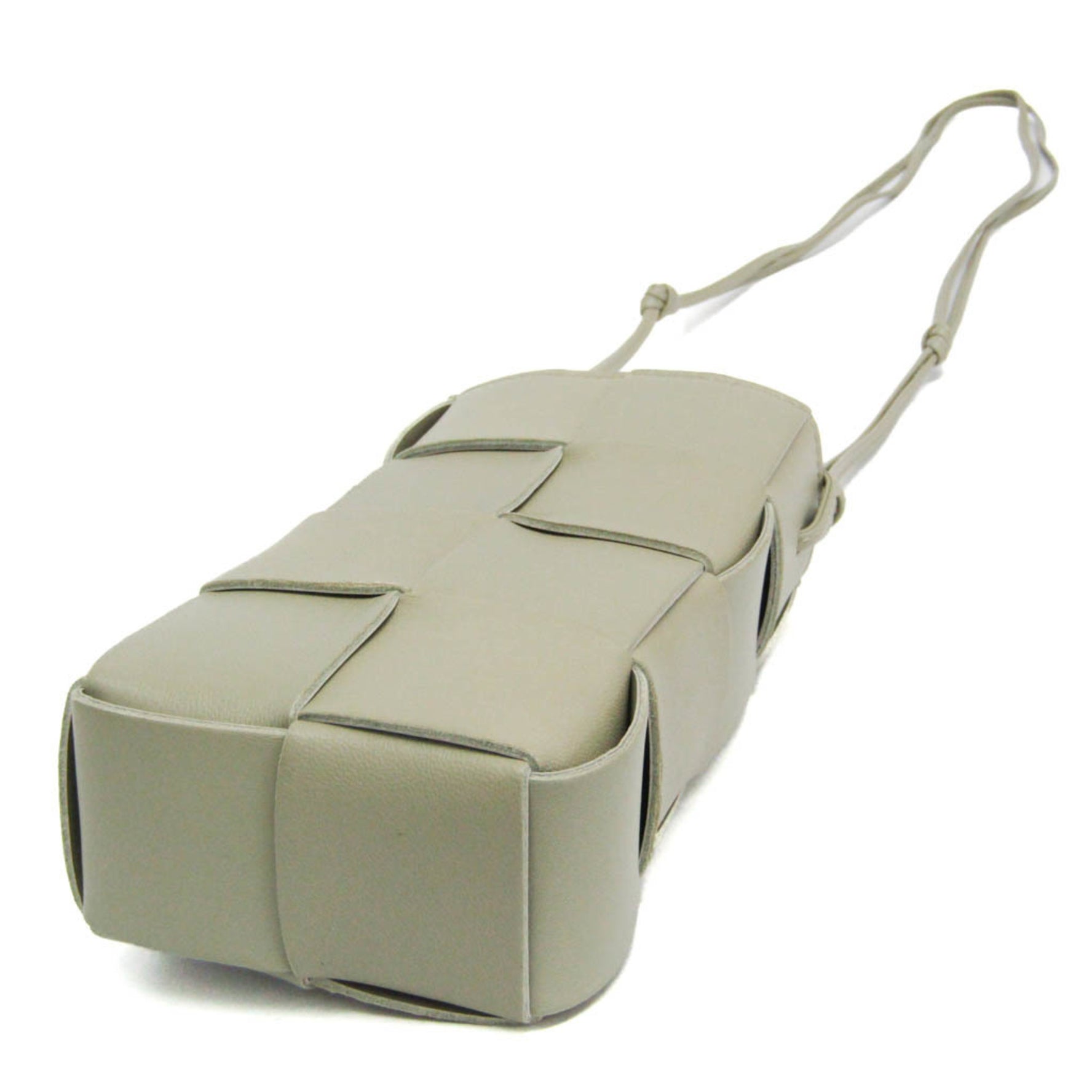 Bottega Veneta MINI CASSETTE CROSSBODY BAG Men,Women Leather Shoulder Bag Gray Khaki