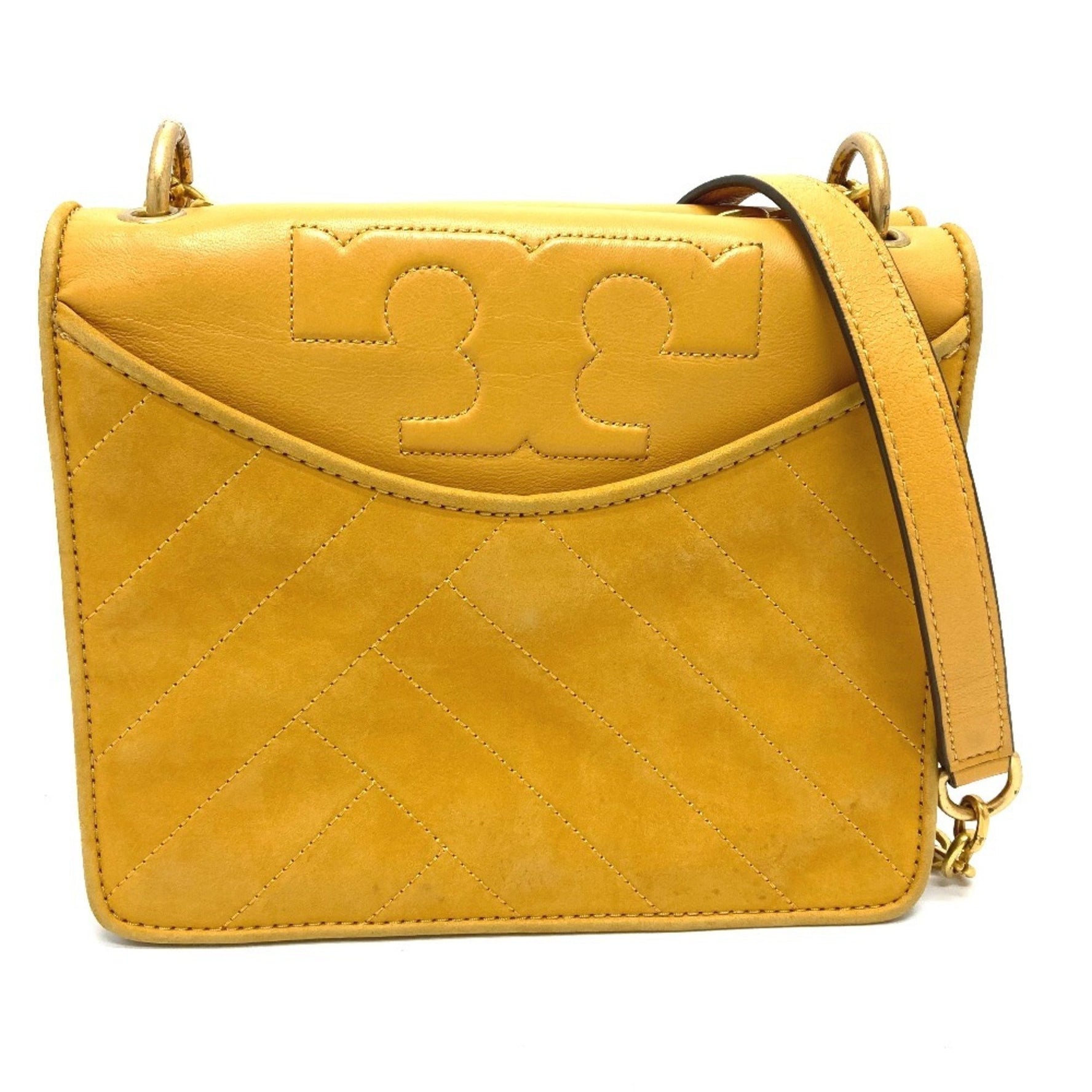 Tory Burch Logo Chain Pochette Shoulder Bag in Lambskin Leather