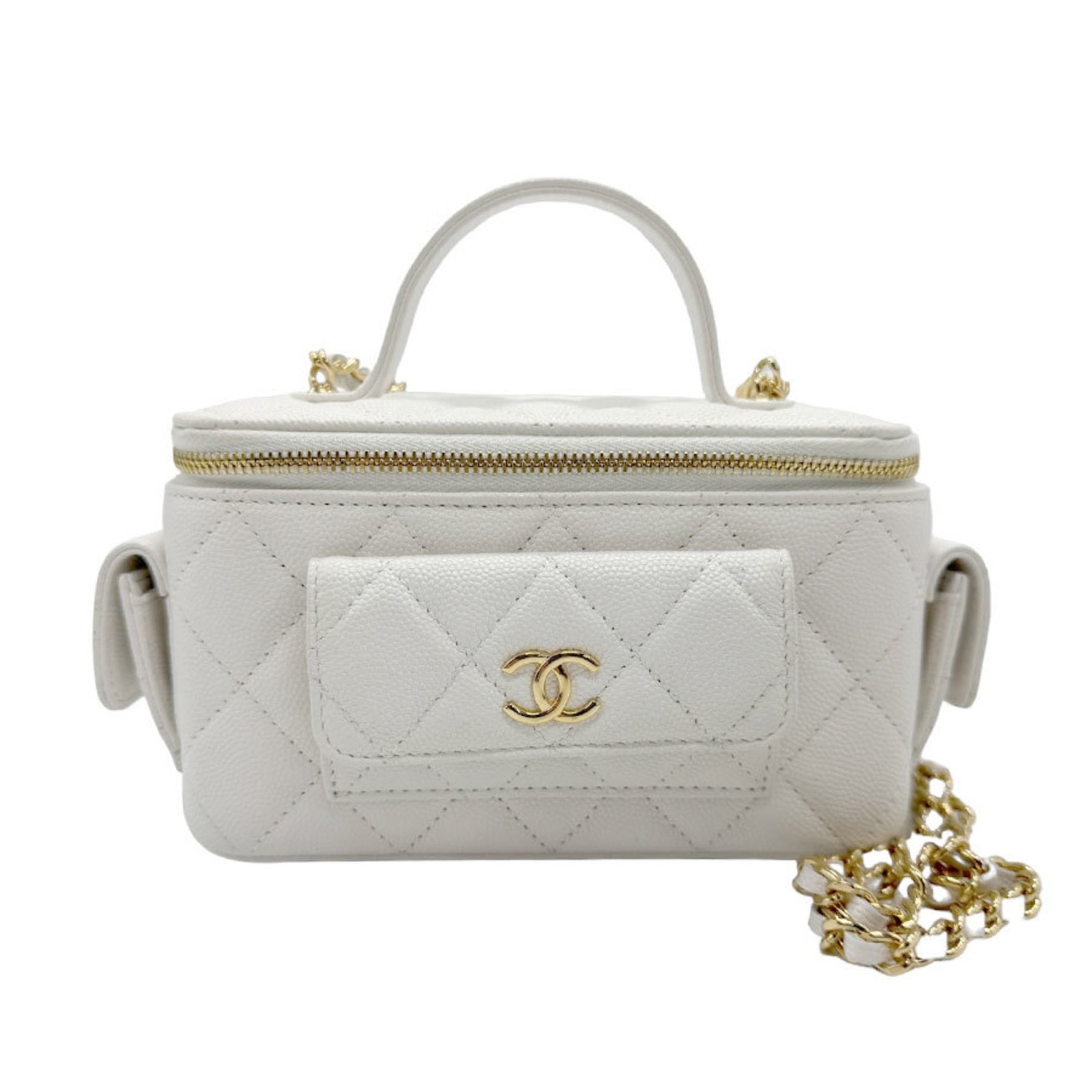 CHANEL Shoulder Bag Caviar Skin Leather