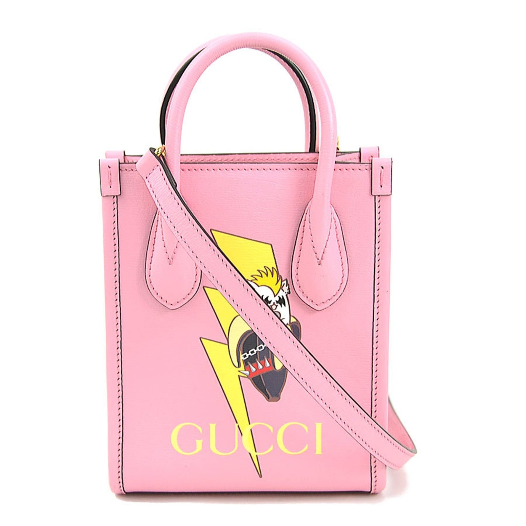 GUCCI shoulder bag handbag Bananya leather pink ladies h30508a