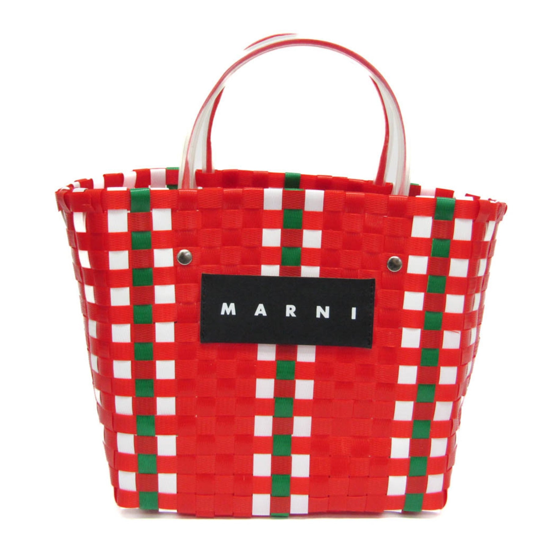 Marni Flower Cafe Basket Bag Women's Polypropylene Handbag Multi-color,Red Color
