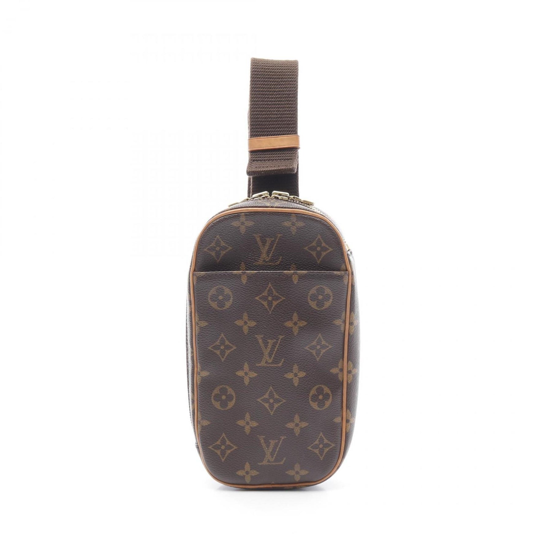 Louis Vuitton Pochette Ganju Monogram Waist Bag Body Coated Canvas Leather Men's