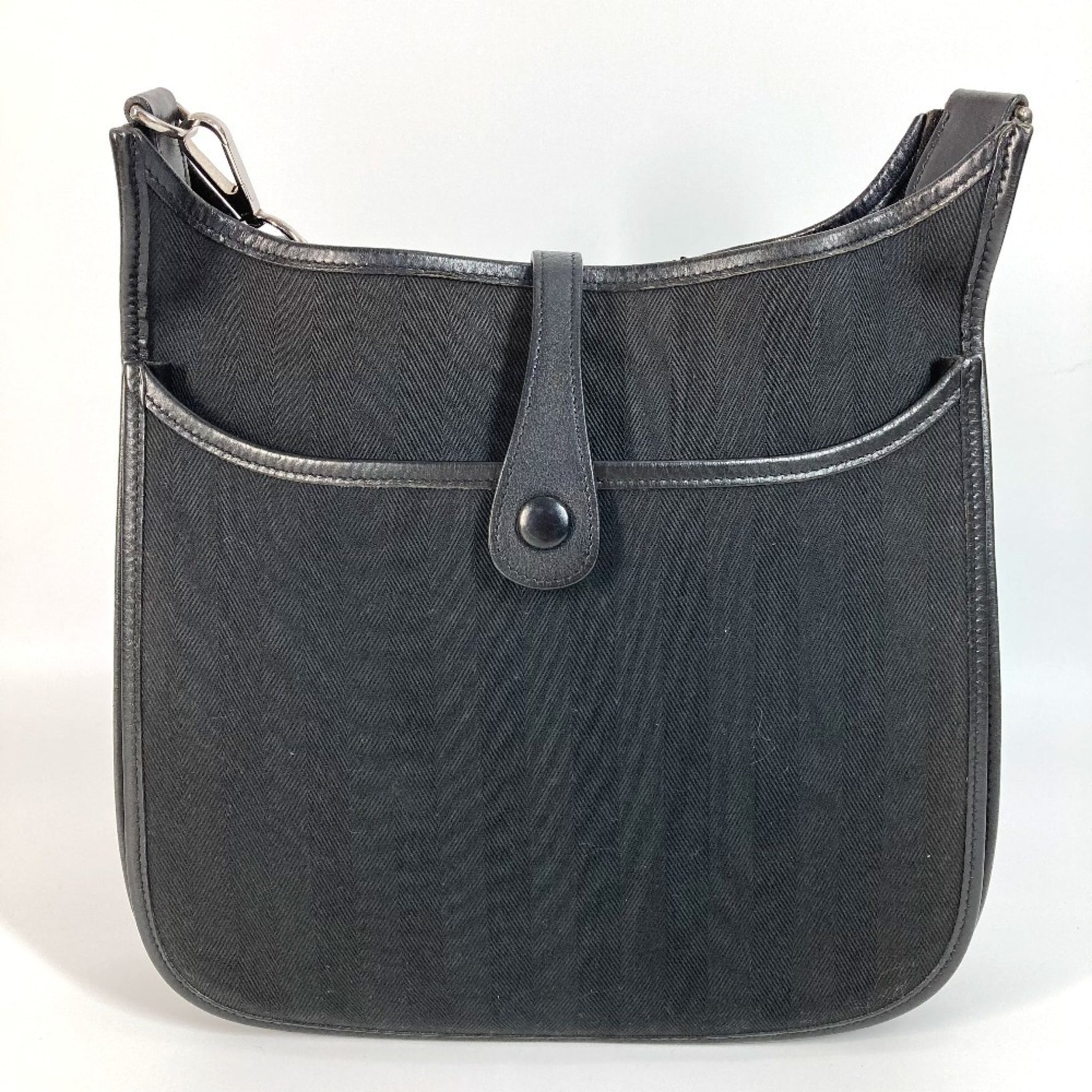 HERMES Perforated Logo Evelyn 2 PM Bag Crossbody Pochette Shoulder Leather Canvas Men Women