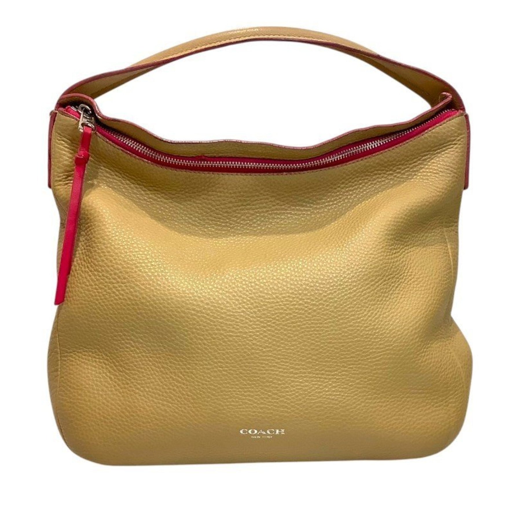 COACH Leather Madison Hobo Shoulder Bag Light Brown