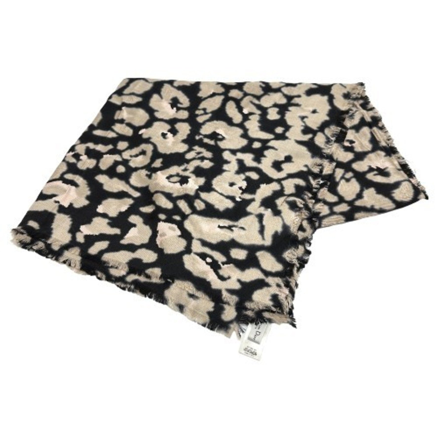 Christian Dior Dior Leopard Print Large Shawl/Scarf, Silk/Wool