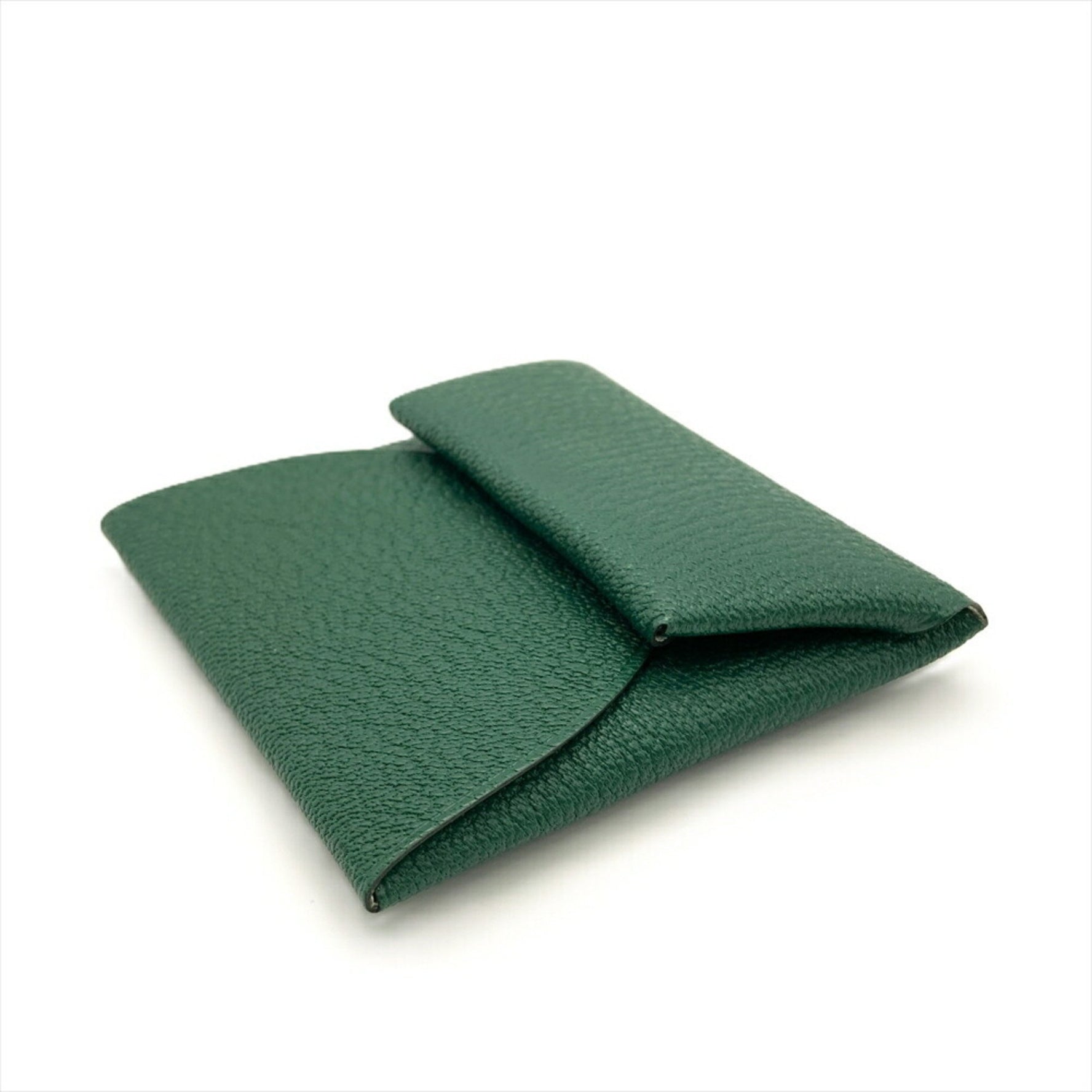 Hermes Bastia Verso Coin Case Chevre W Engraved Vert Fizz Purse
