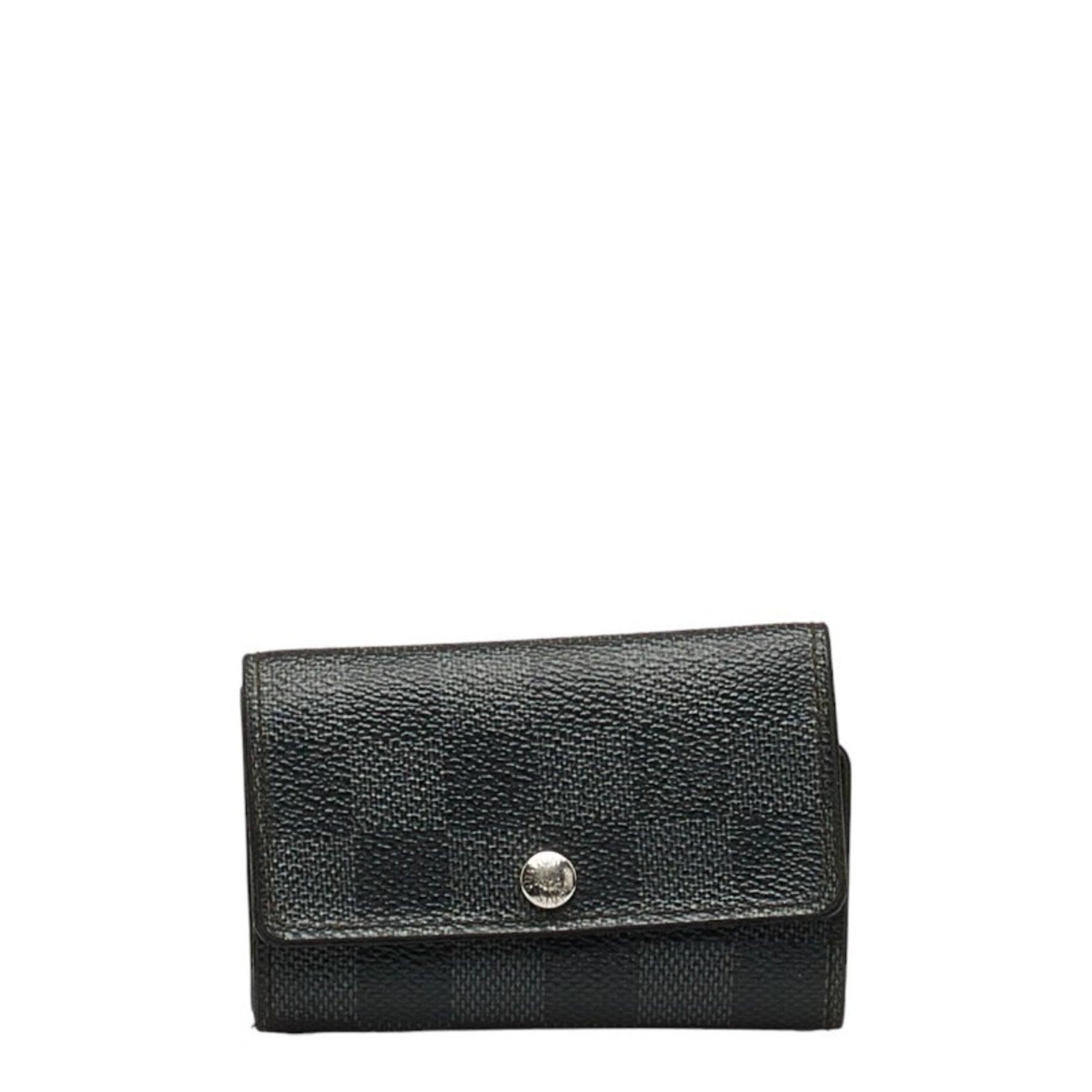 Louis Vuitton Damier Graphite Multicle 6 Key Case PVC Leather
