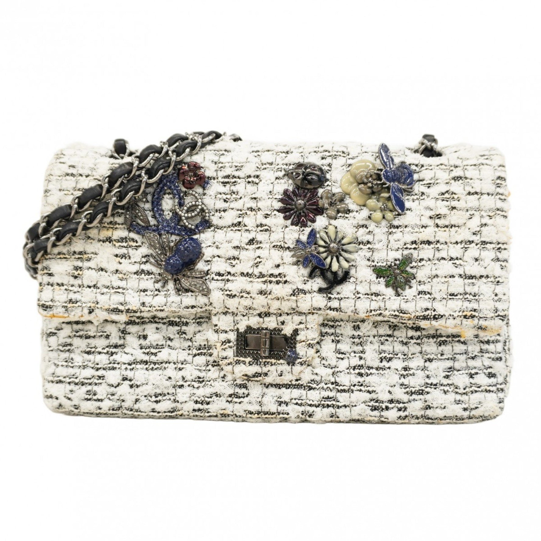 Chanel Shoulder Bag 2.55 Double Flap Chain Tweed