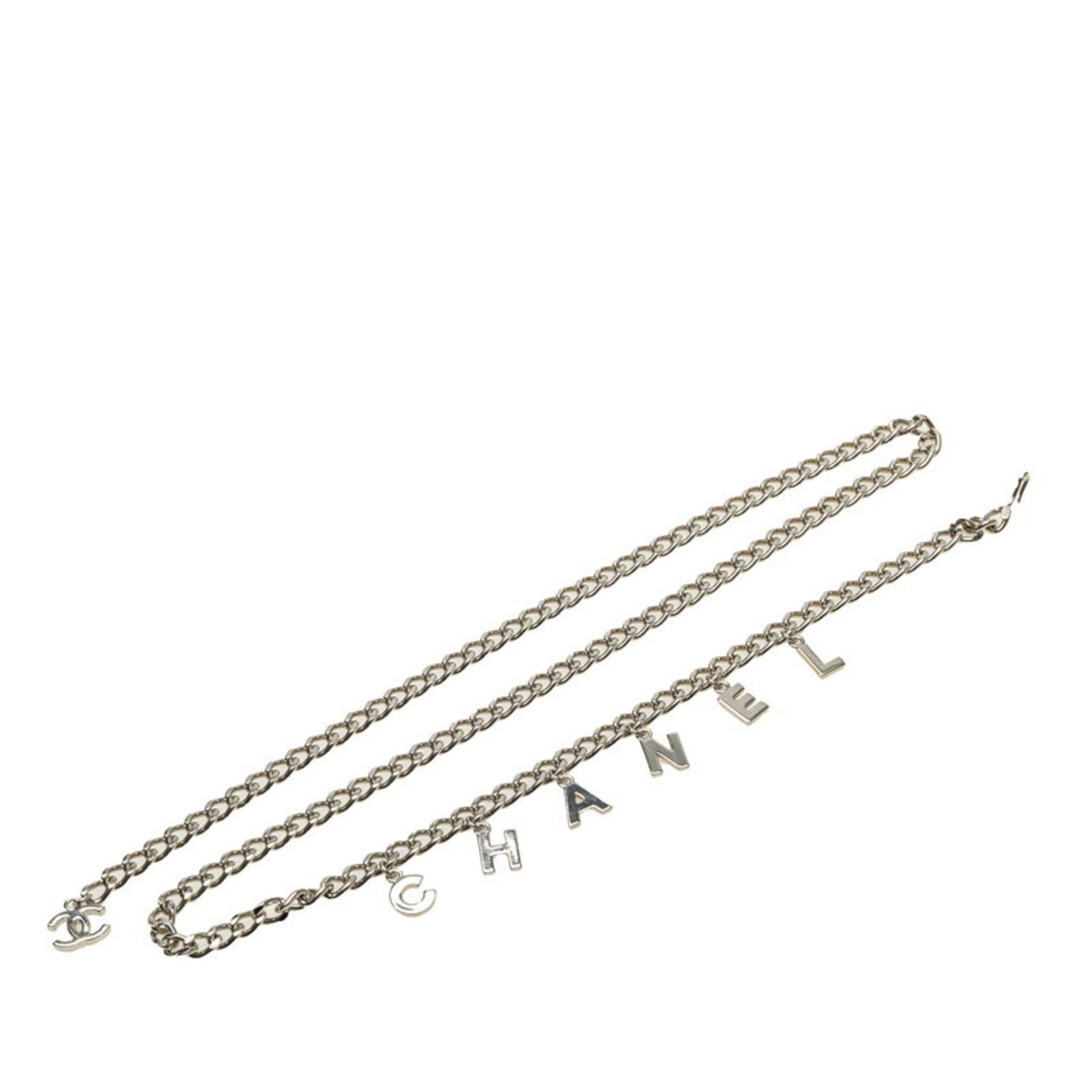 CHANEL logo chain belt in metal