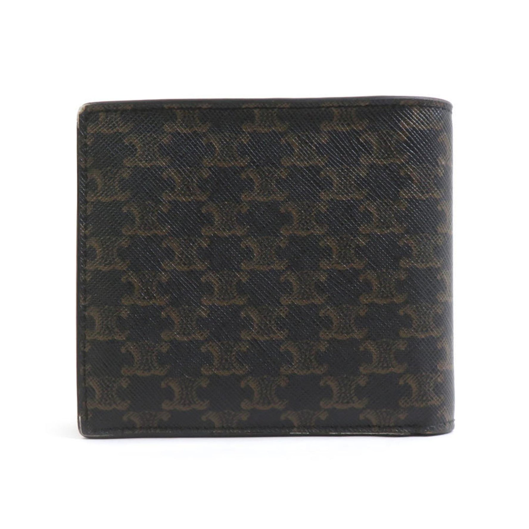 Celine Triomphe Bifold Wallet in Coated Canvas, Black, for Men and Women, H31435G
